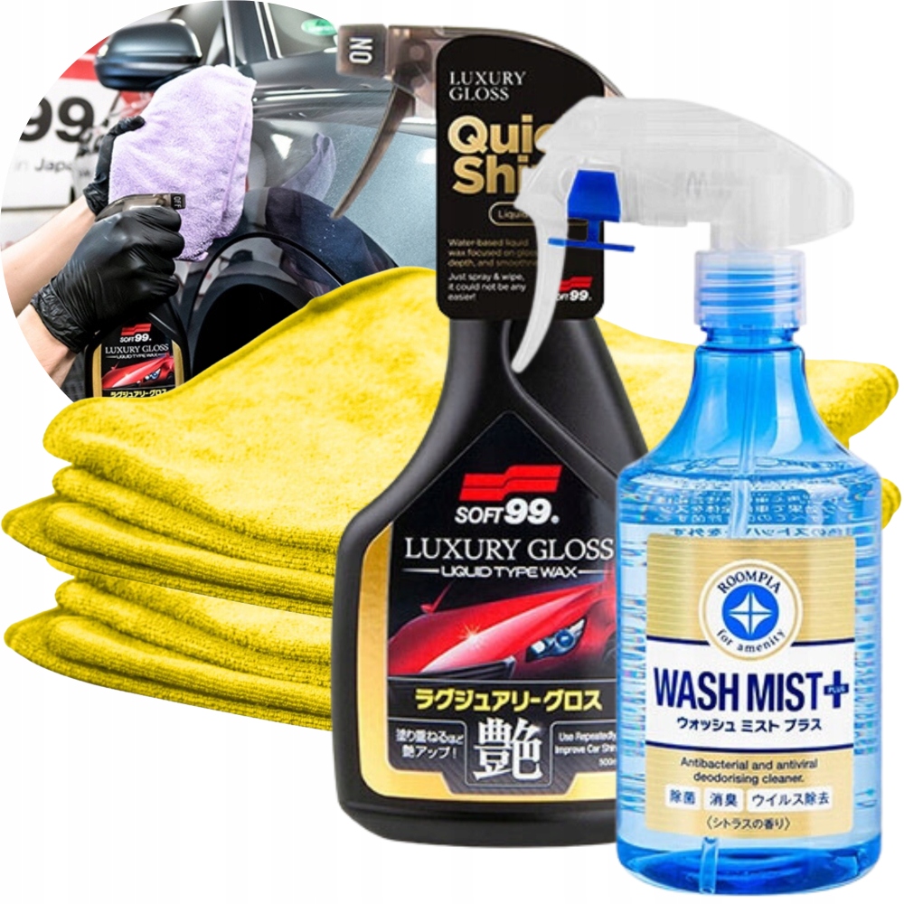 WOSK W SPRAYU DRESSING DO PLASTIKU SOFT99 ZESTAW