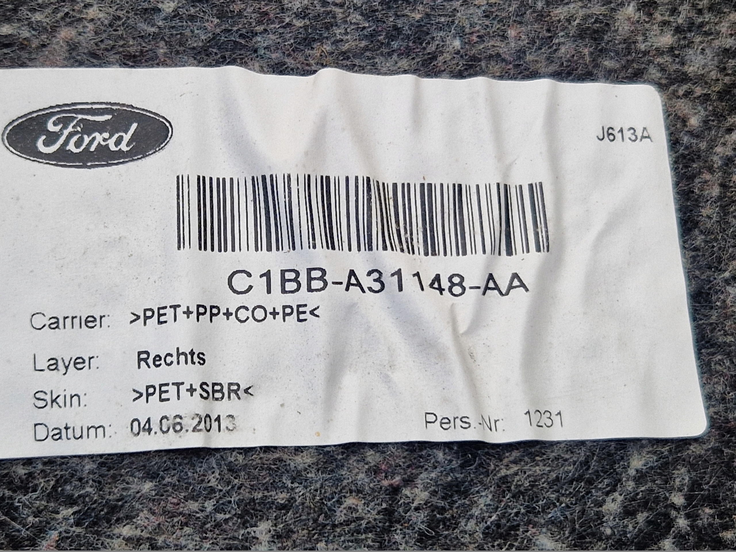 FORD FIESTA MK7 side upholstery boot right C1BB-A31148-AA