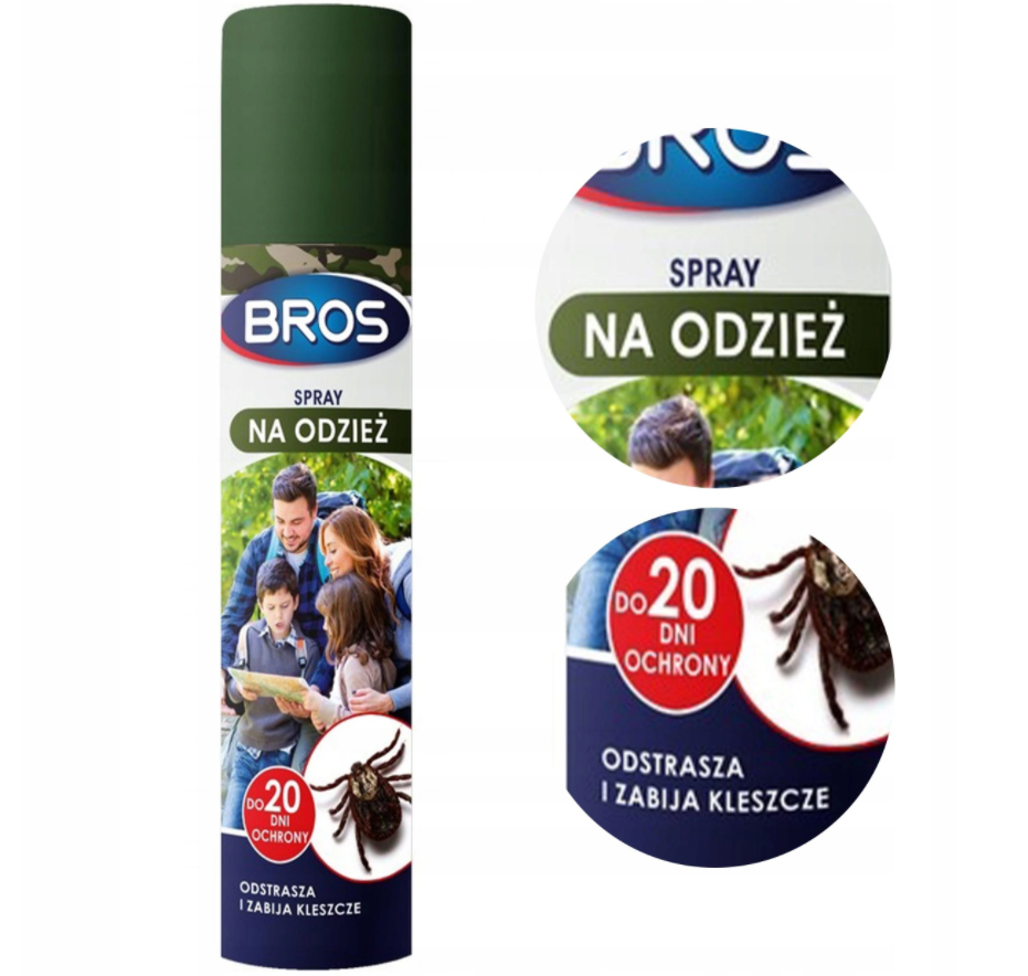 

Spray Na Odzież Odstrasza Komary Kleszcze 90mlBros