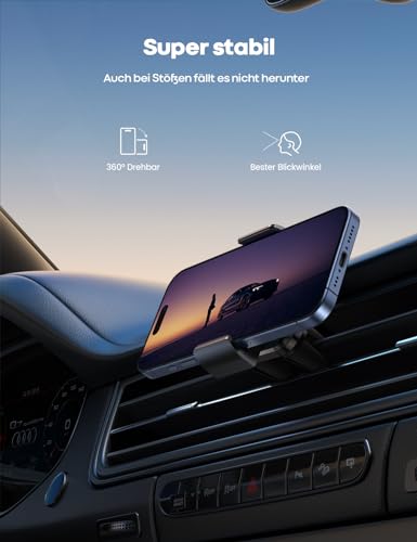 LAMICALL Uchwyt Samochodowy Do Telefonu Uniwersalny 360° Na iPhone Androids — miniatura 3