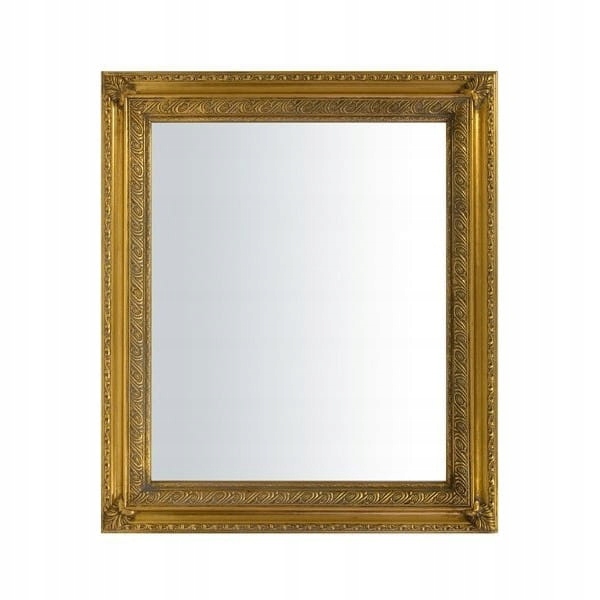 

Lustro ścienne w dekoracyjnej złotej ramie 75x65
