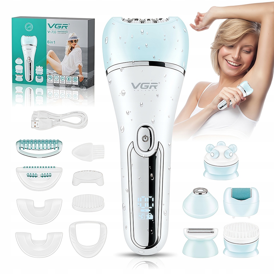 Depilator Trymer Elektryczny 6 w 1 Golarka Dla Kobiet Do Ciała Vgr V-733