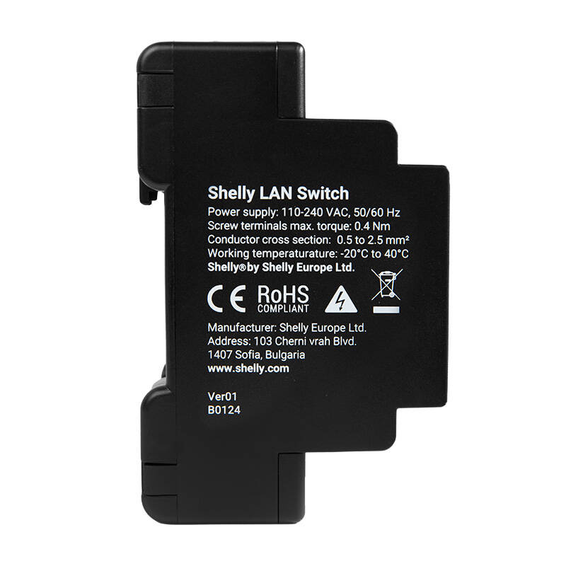 SHELLY LAN Switch wielokanałowy sterownik z pomiarem mocy do sterowania z wykorzystaniem LAN — 4