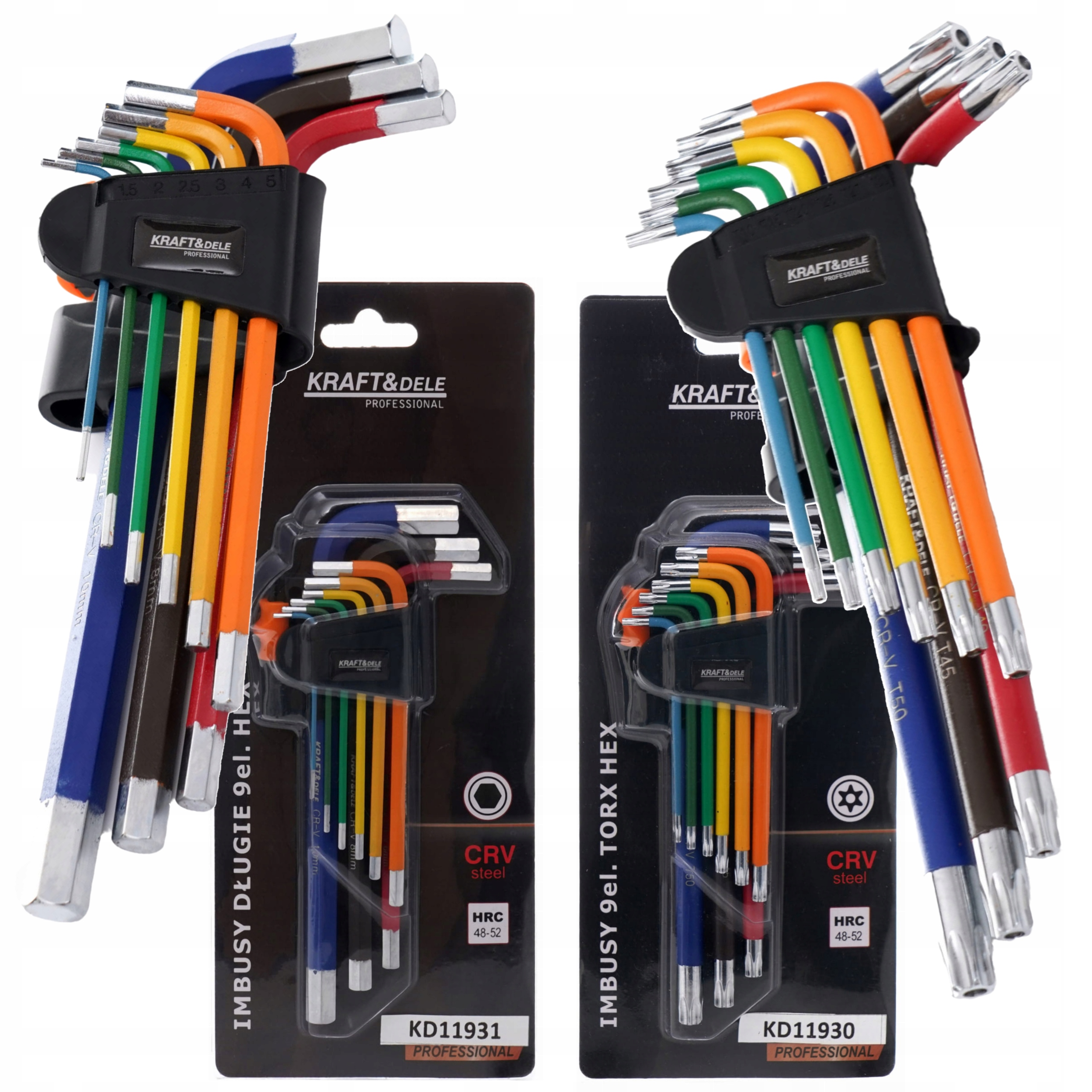 Zestaw kluczy imbusowych typu Hex 1,5-10mm Torx T10-T50 18el.