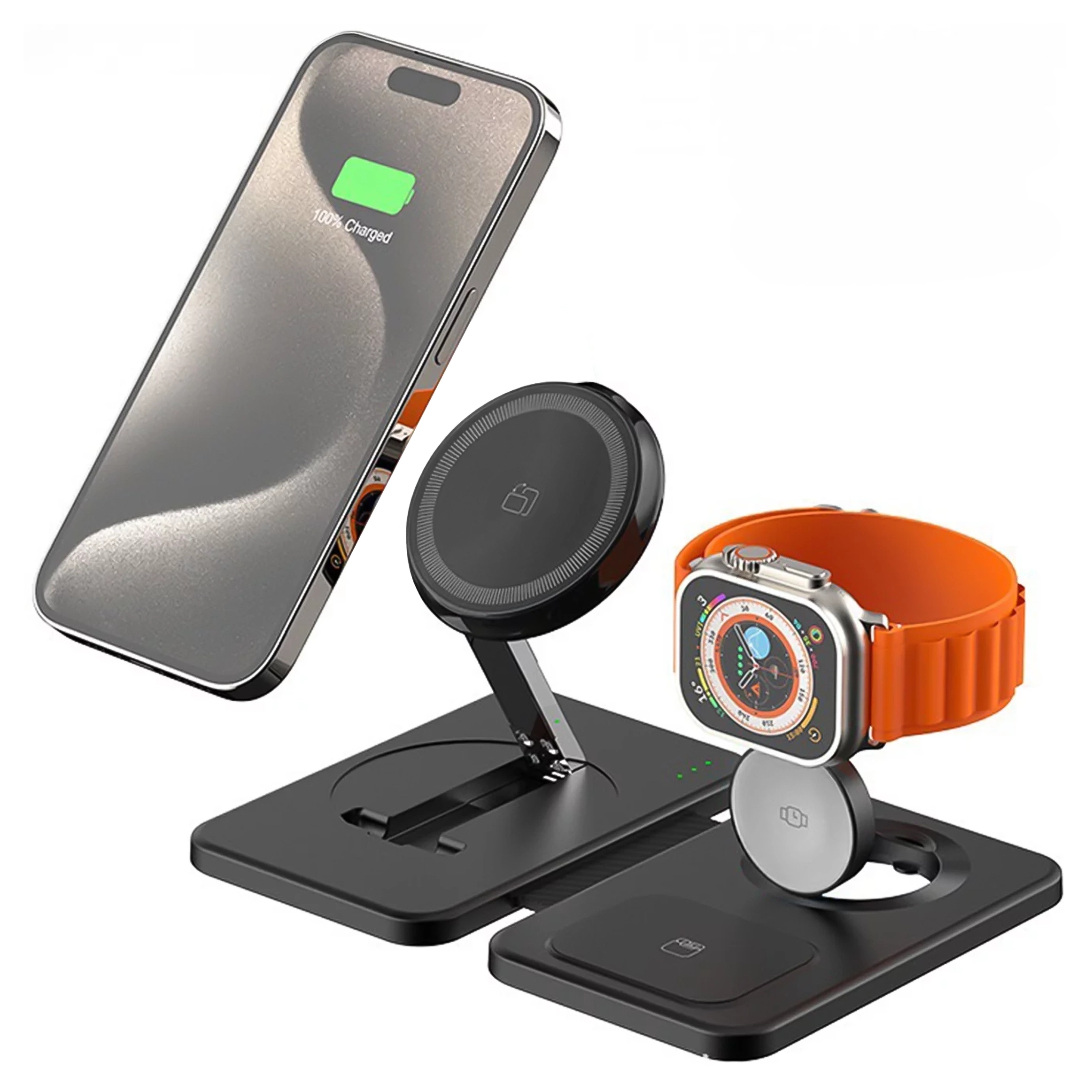 Indukční Nabíječka 3V1 Pro Magsafe, Skládací, Pro Iphone Airpods Apple Watch