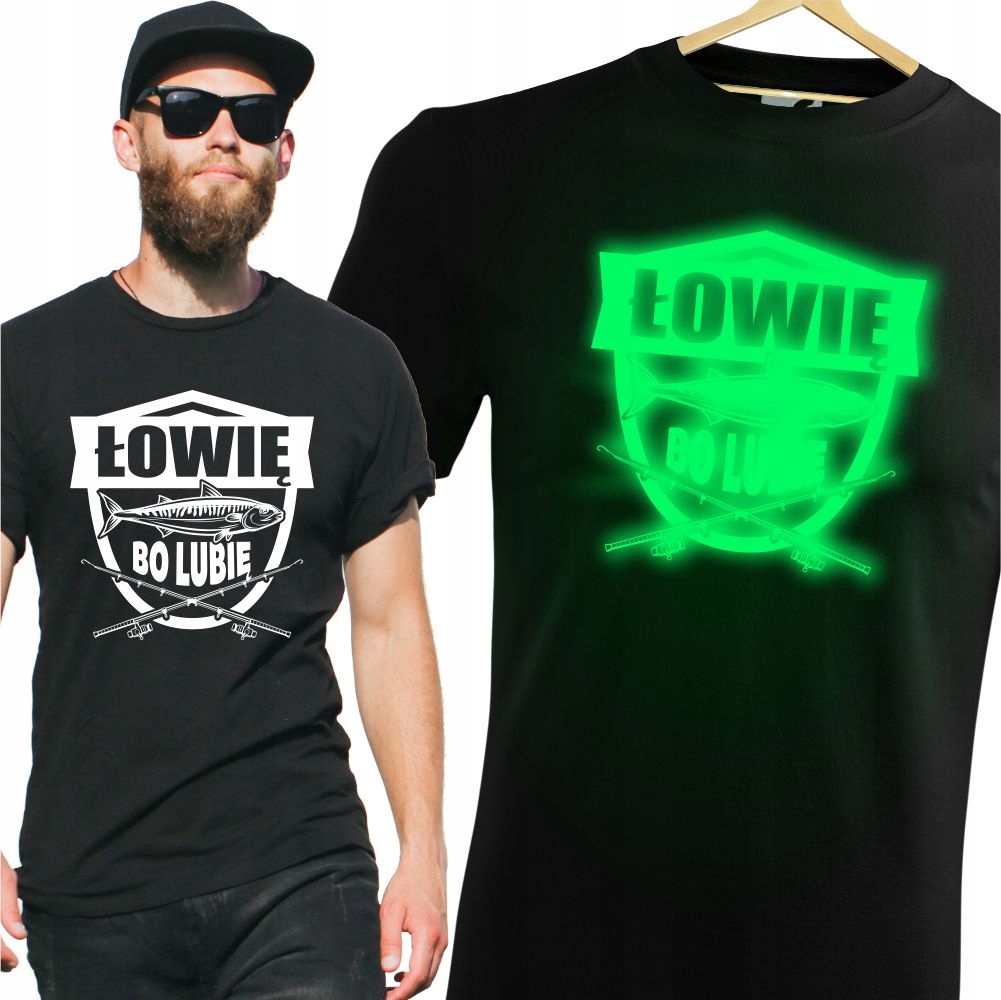 

Koszulka Męska Dla Wędkarza Nadruk Neon Urodziny