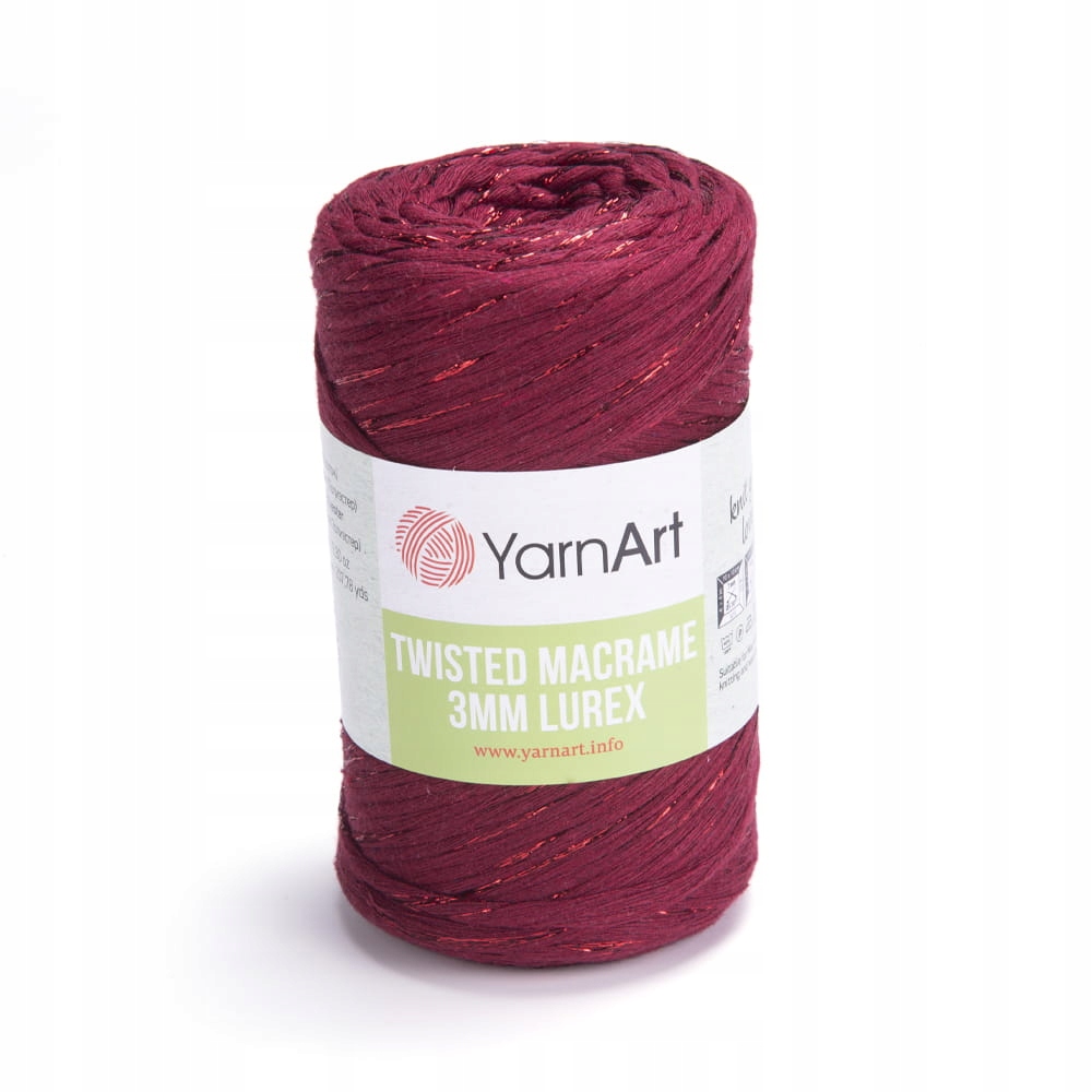 Sznurek YarnArt Twisted Macrame Lurex 3 781 wiśnia