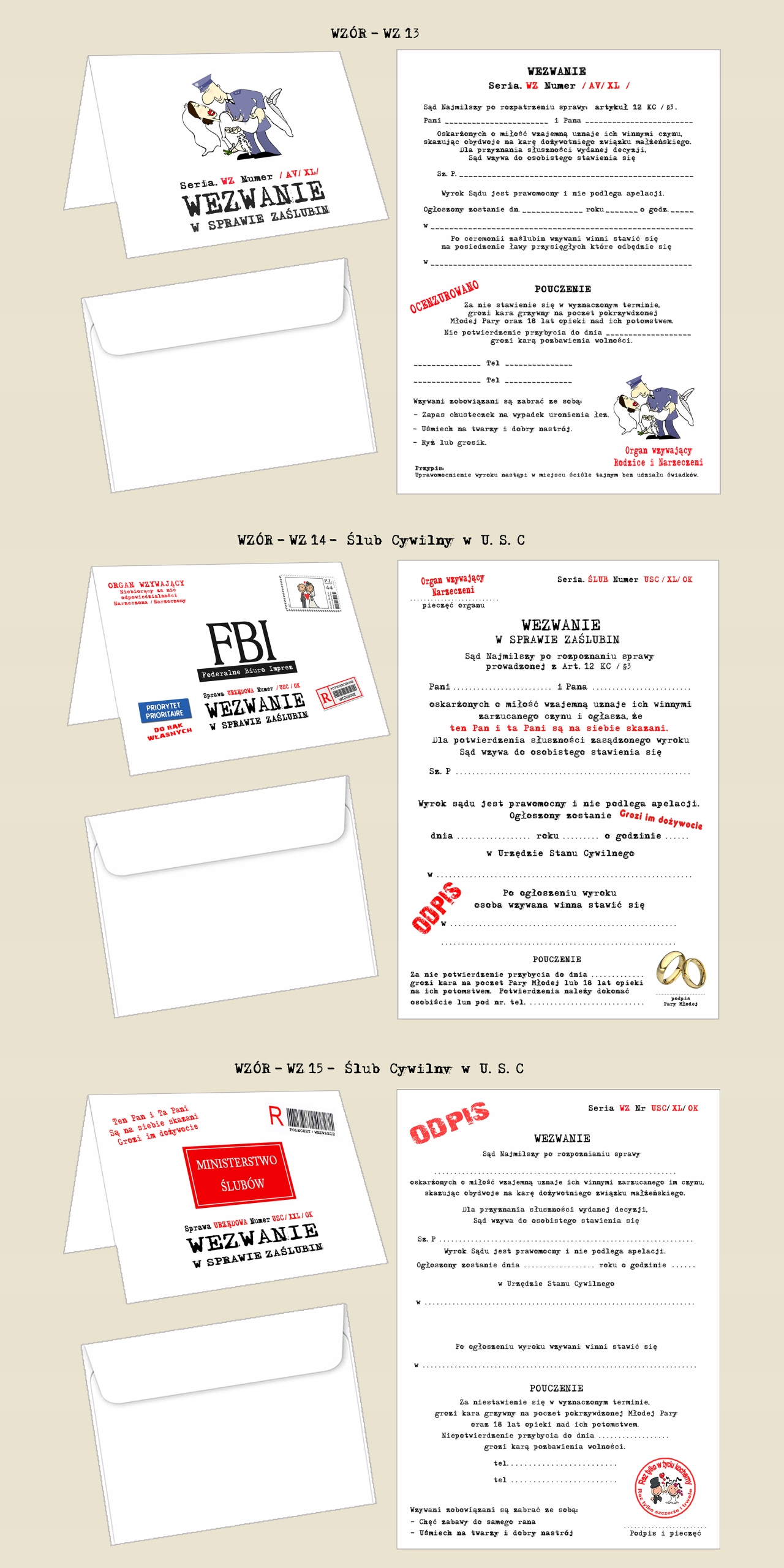 WEZWANIE Zaproszenia na Ślub Ślubne Zawiadomienia Zdobienie brak