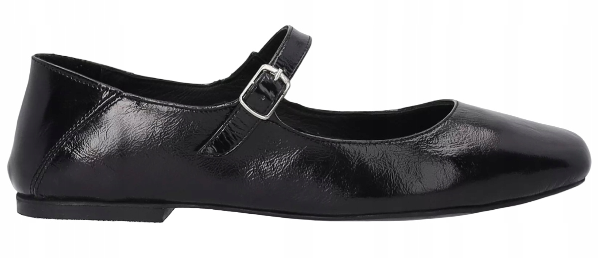 Venezia Černé Lakované Balerínky Kožené Pohodlné Boty 37