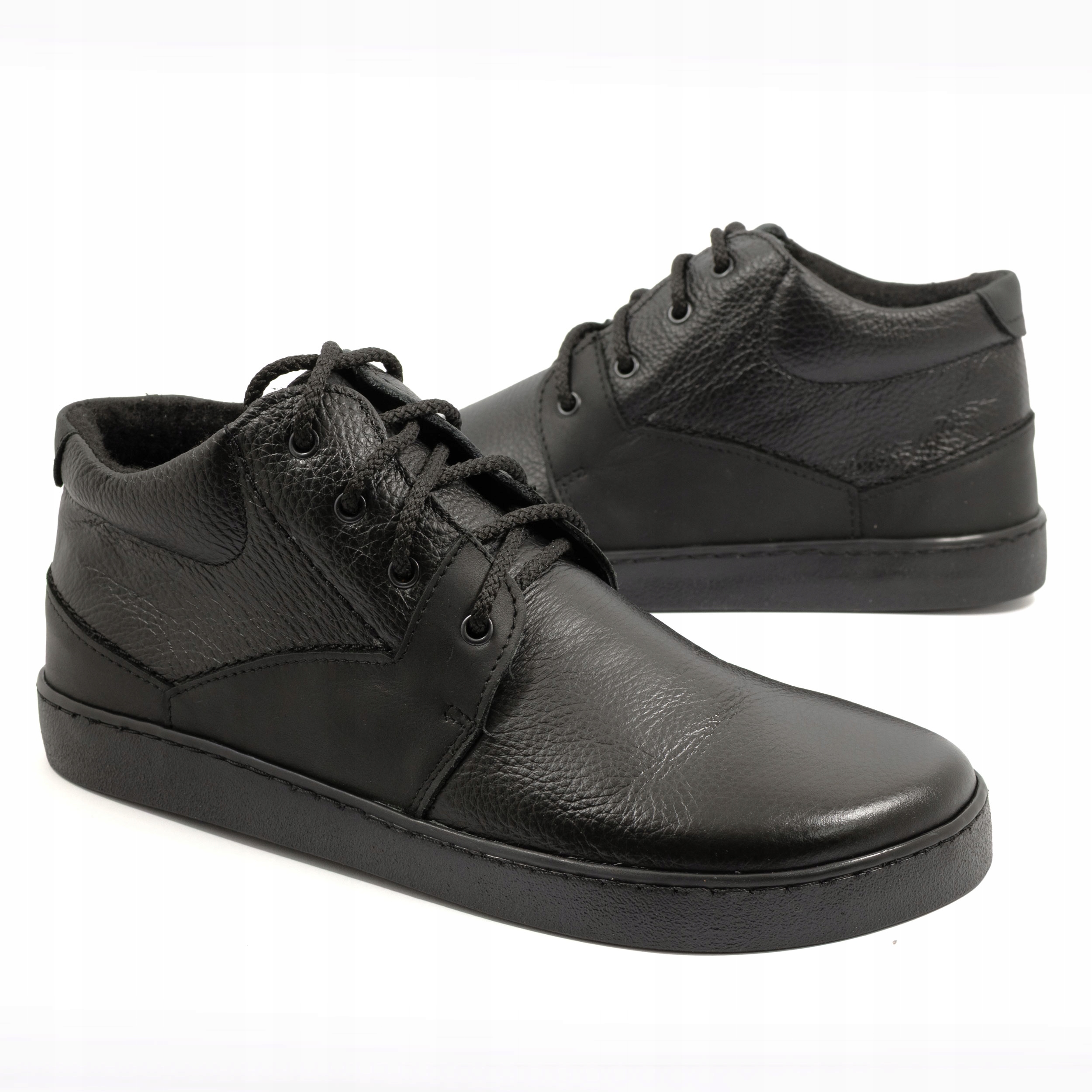 Barefoot Pánské zateplené kožené minimalistické boty 116 černé 39