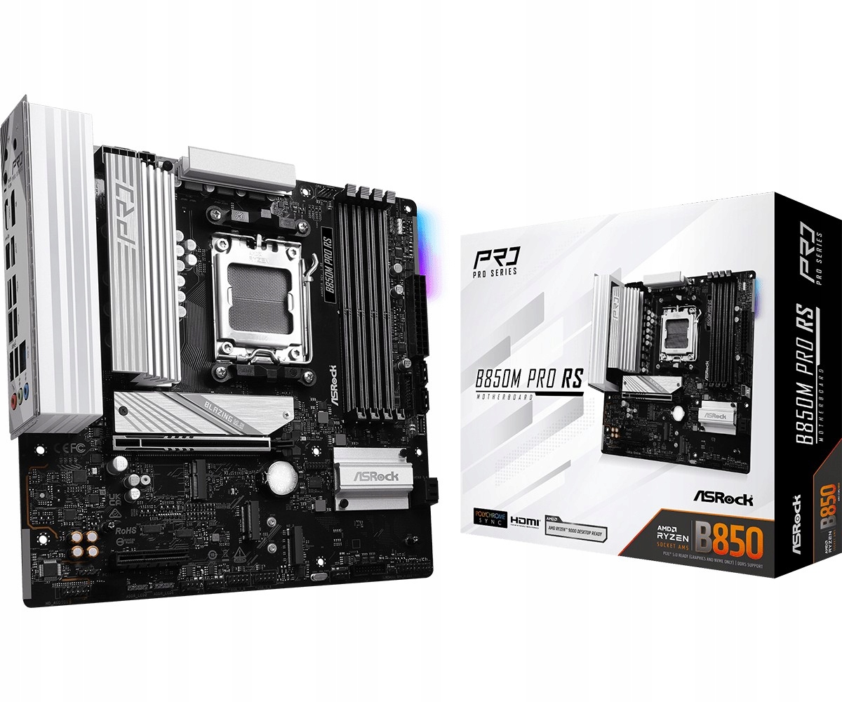Материнська плата ASRock B850M Pro RS DDR5 SATA3 M.2 USB3.1 PCIe5.0 AM5 mATX
