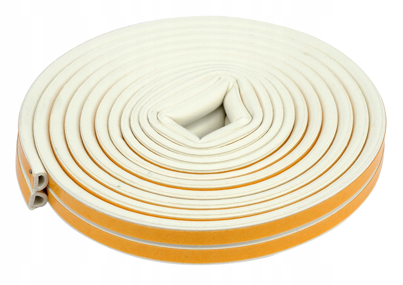 USZCZELKA DO OKIEN DRZWI EPDM TYP D BIAŁA 6M