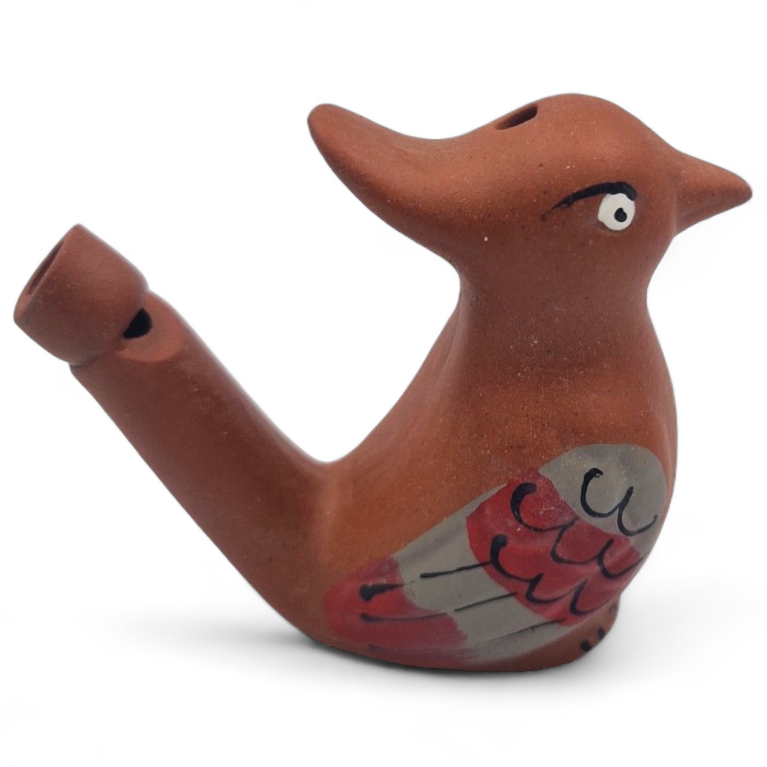 PTASZEK ceramiczny brązowy świergoczący śpiewający gwizdek wodny PKC-BS2