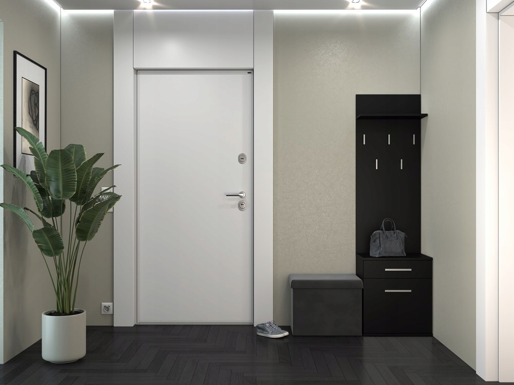 GARDEROBA SZAFKA NA BUTY DO PRZEDPOKOJU WIESZAK MEBLE CZERŃ MAT 50 cm Marka VMP