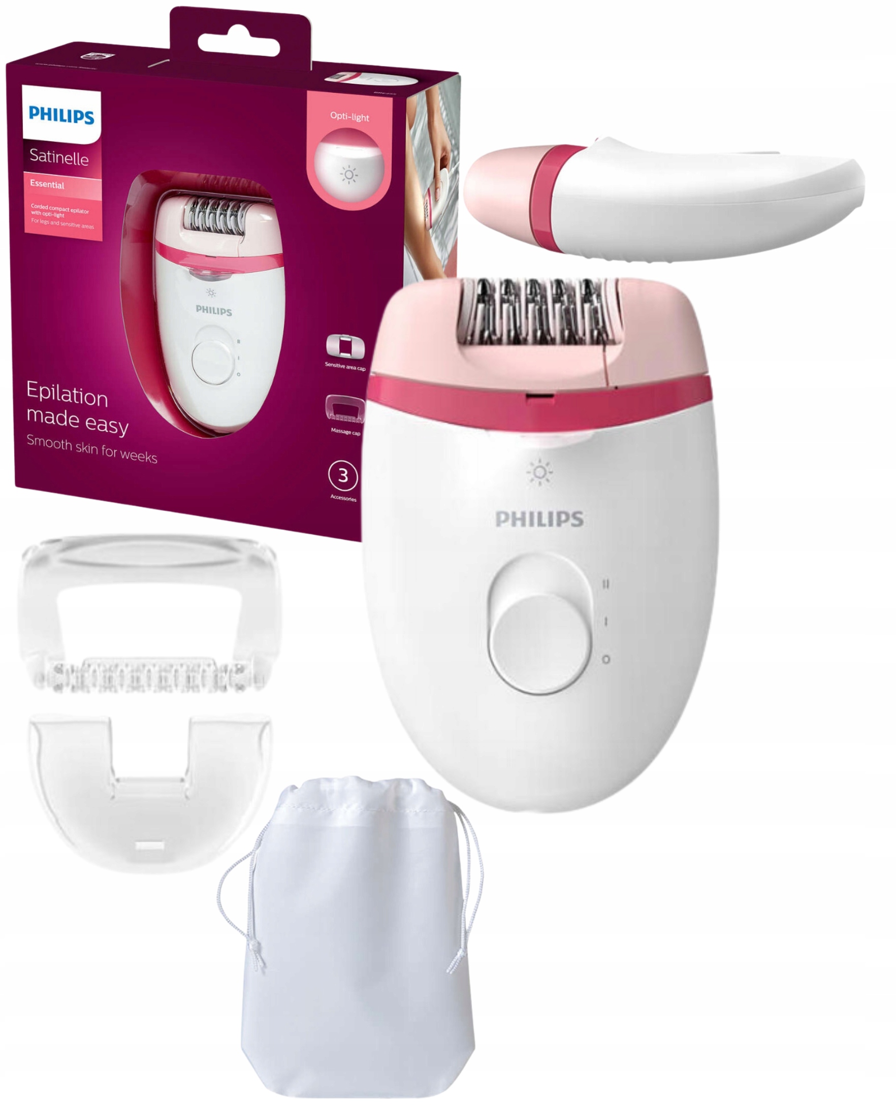 Kompaktowy depilator Philips BRE255/00 Satinelle Essential