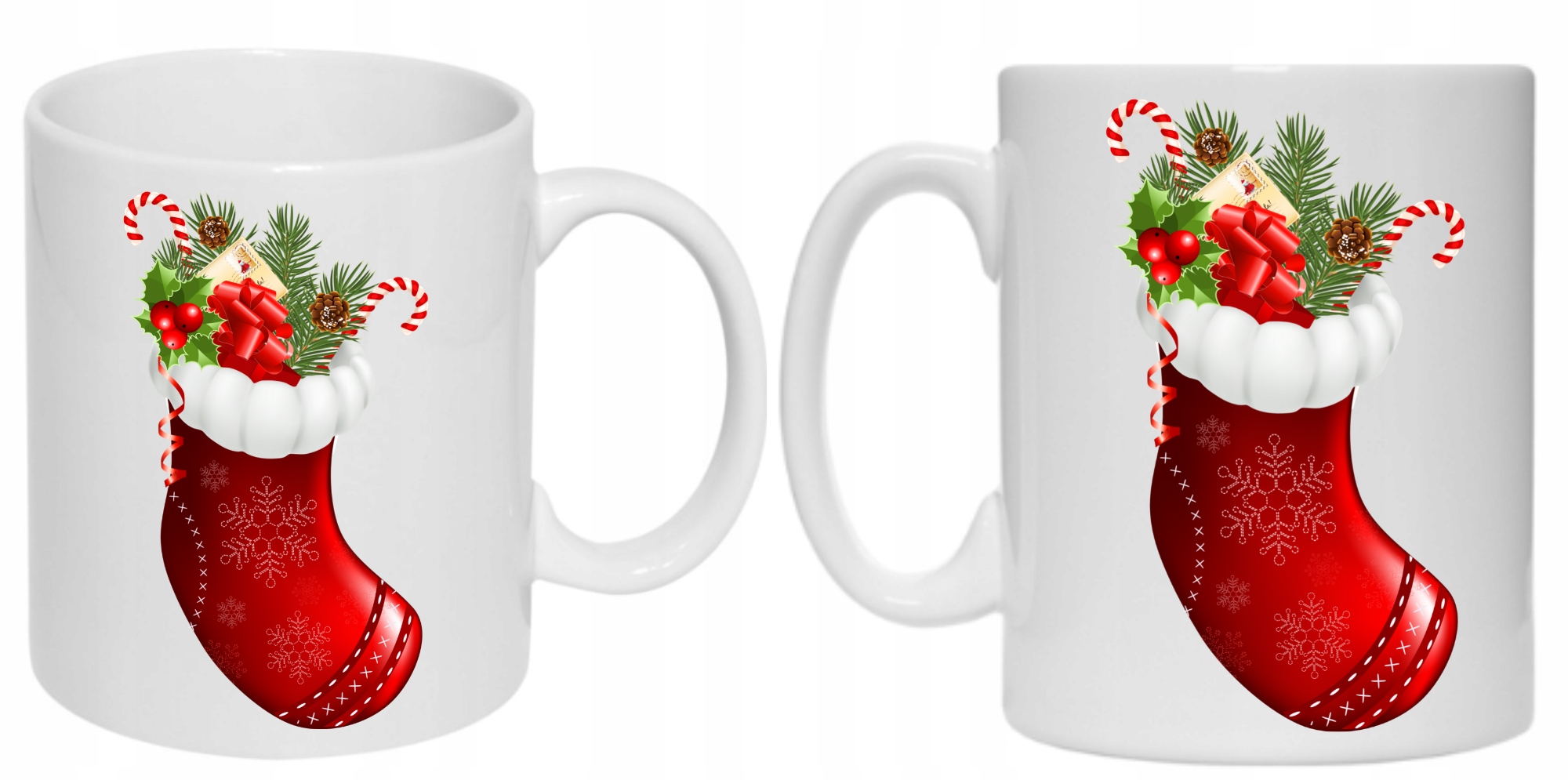 KUBEK PREZENT ŚWIĘTA WIGILIA MIKOŁAJ SKARPETA Pojemność 330 ml