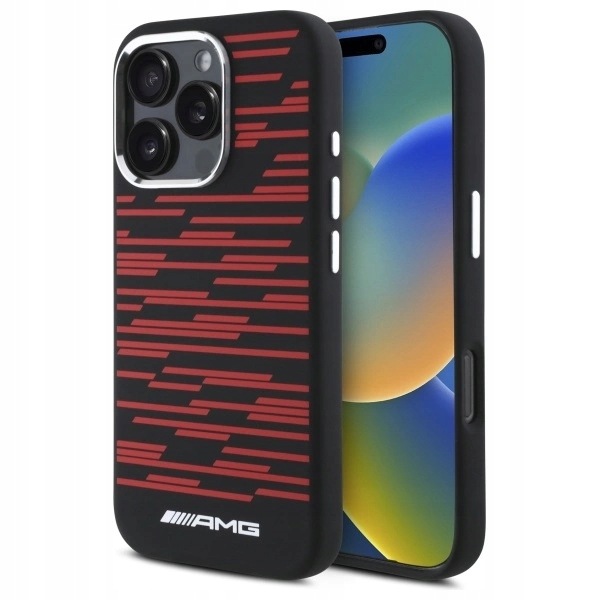 Etui Amg Silicone Graphics MagSafe na iPhone 16 Pro czarne