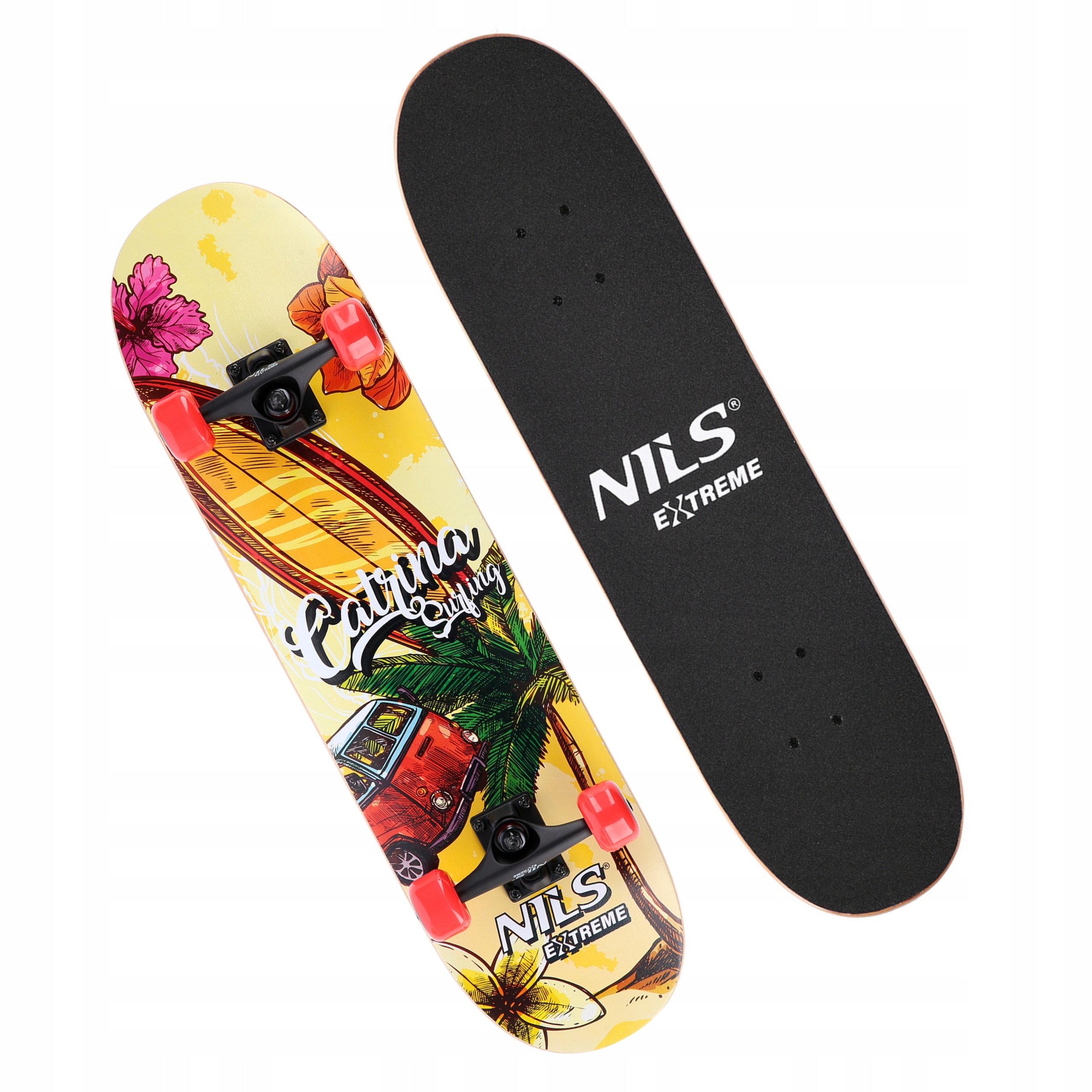 Deskorolka mocna sklejka triki skatepark kółka Pu ABEC7 100kg Nils Extreme