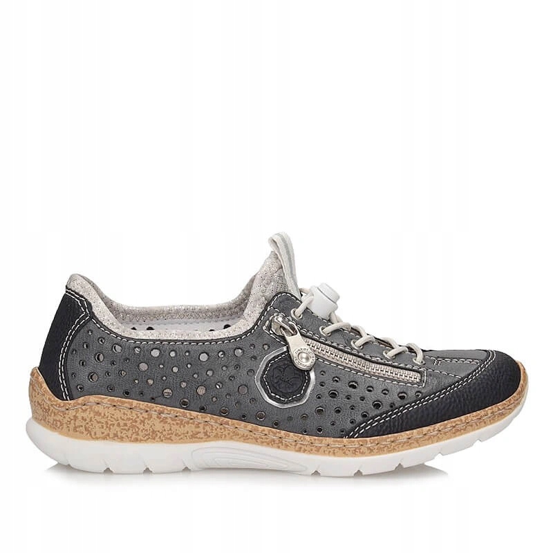 Dámské polobotky Rieker N42P6-14 modré, nazouvací