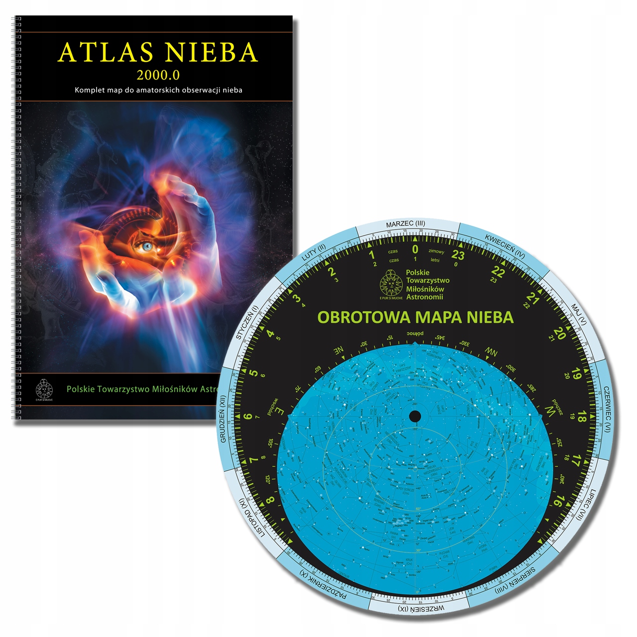 

Atlas Nieba 2000.0 i Obrotowa mapa nieba 33,5 cm