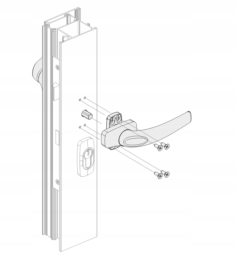 Klamka do drzwi aluminiowych STAC GEMINIS srebrny Marka inna