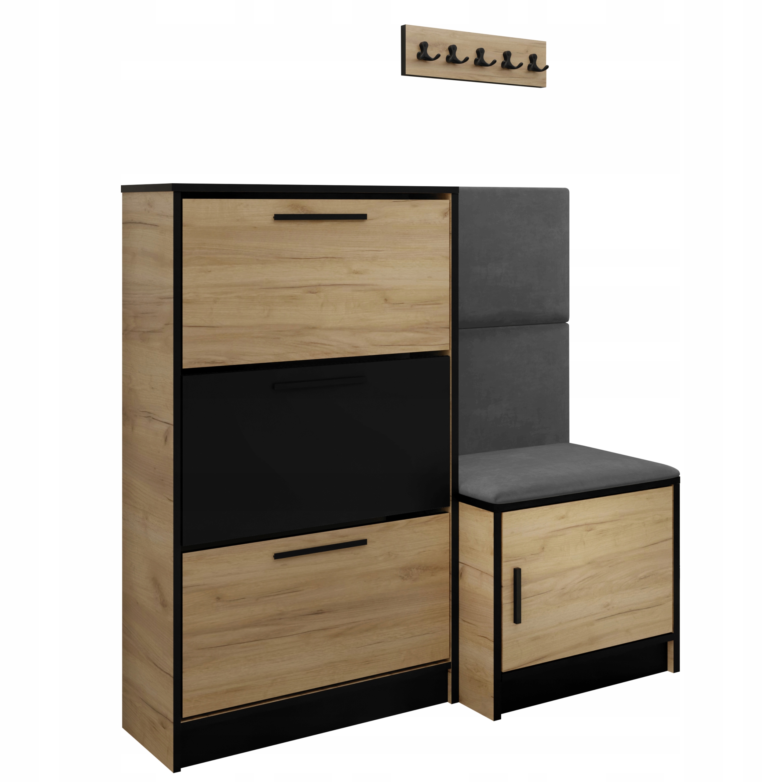 Sada Koli botník a sedák dub craft zlatý šedá tkanina