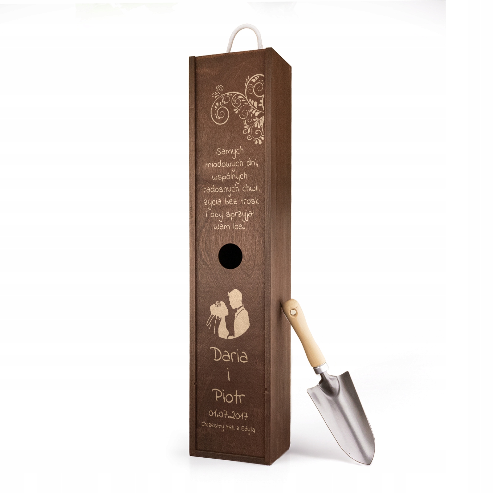 na ślub Podziękowanie dla Rodziców Grawerowana Skrzynka