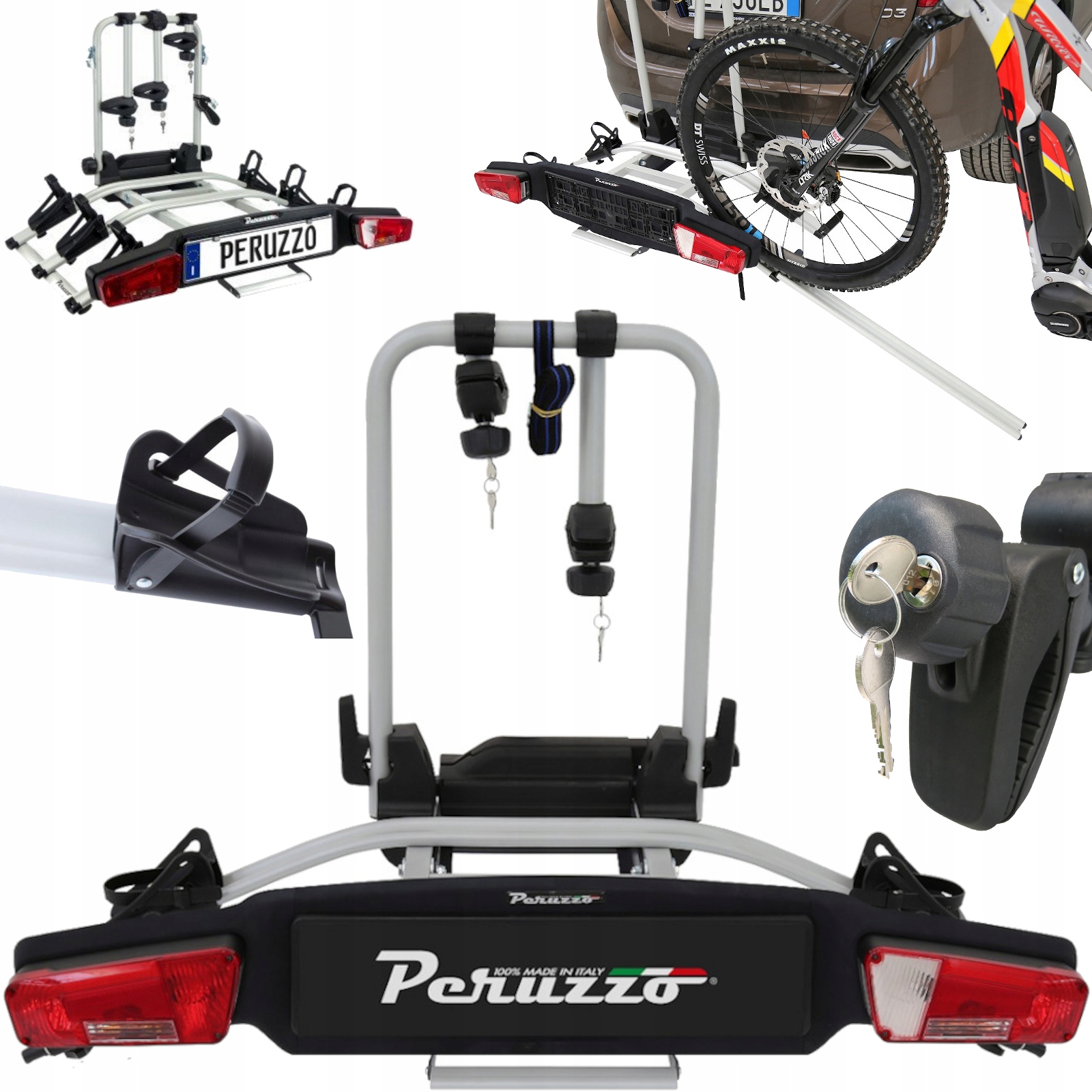 Nosič jízdních kol s plošinou na háček pro 2 jízdní kola Peruzzo Zephyr 2 13PIN