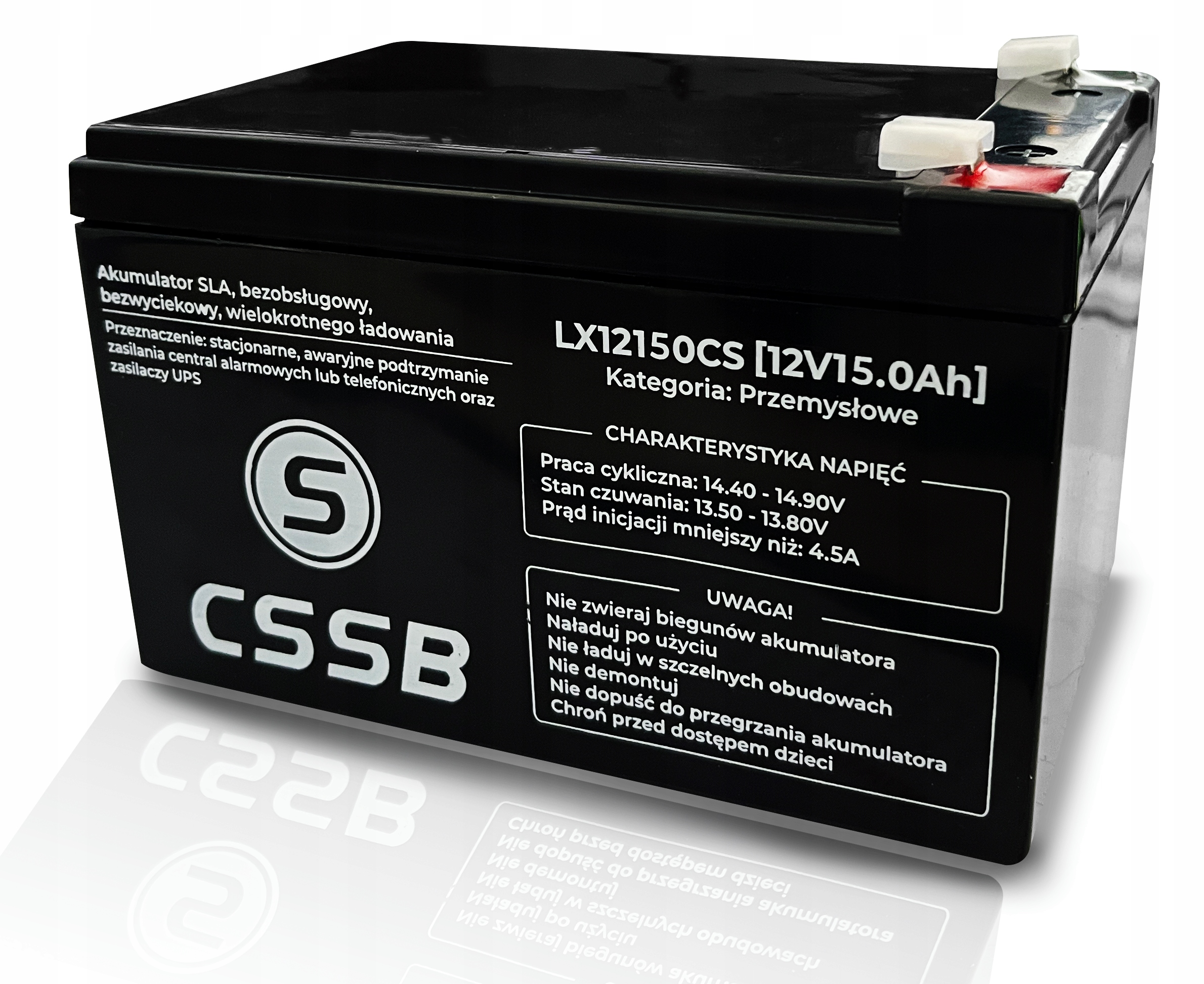 Akumulator Żelowy Bezobsługowy Bezawaryjny 12V 15Ah Do Zabawek Kosiarek Itp