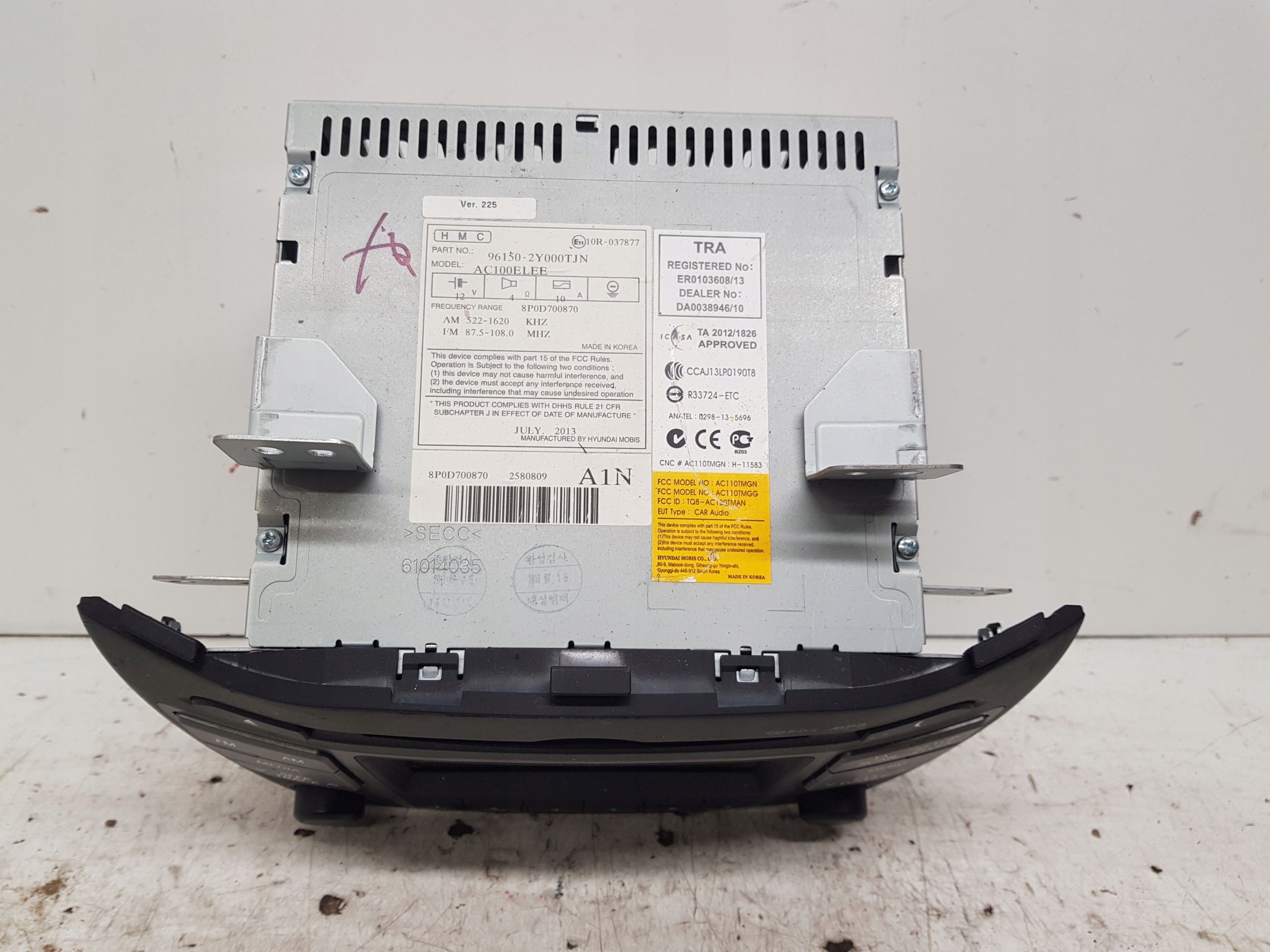HYUNDAI IX35 RADIO CD BLUETOOTH 96150-2Y000