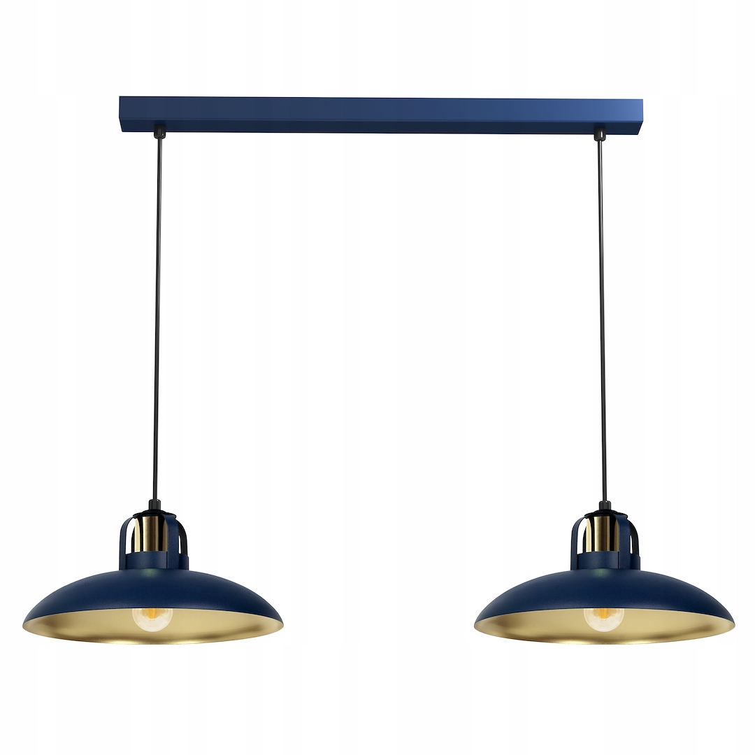 Závesná lampa Milagro Felix Tmavomodrá Zlatá 2xE27 IP20
