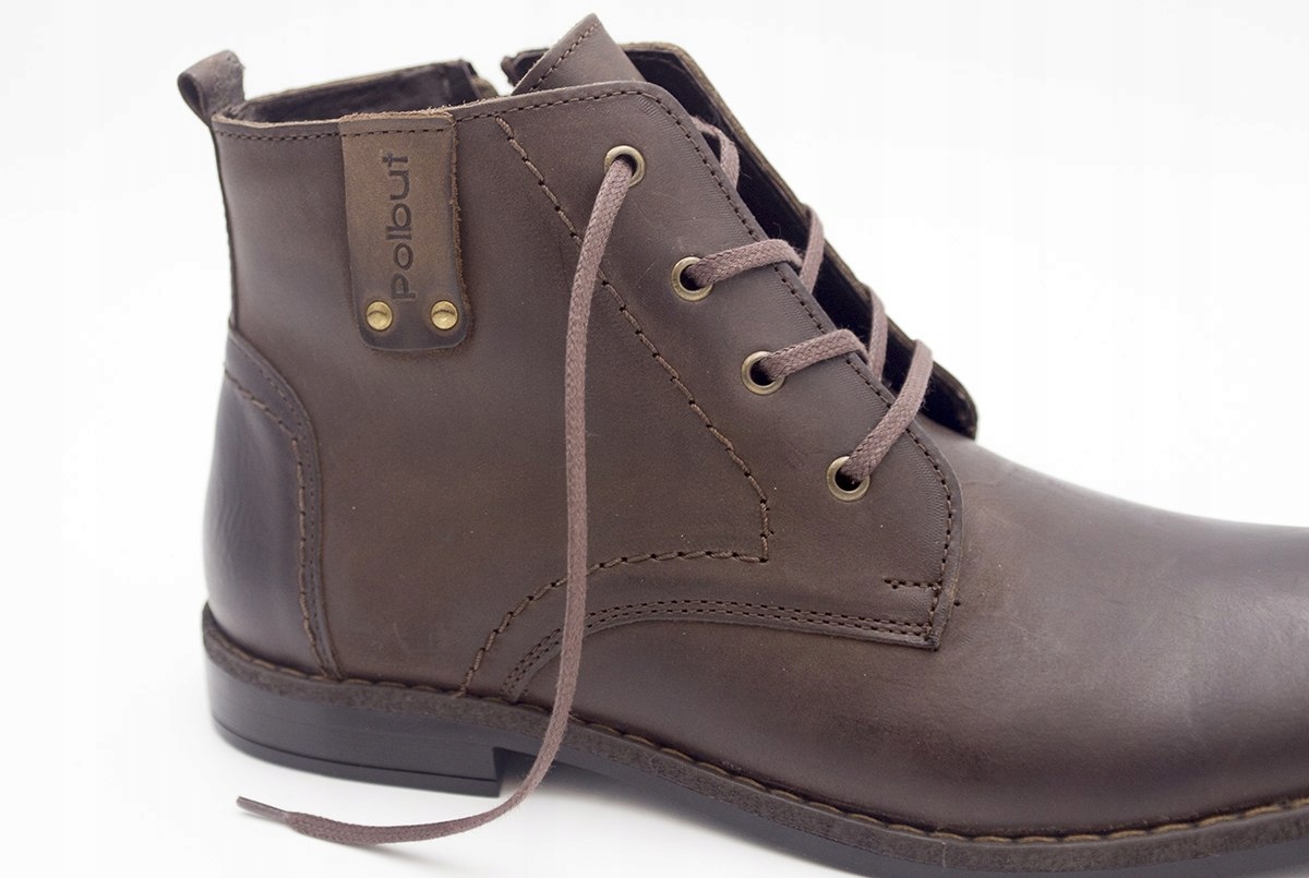 Hit! Zimowe buty męskie skóra brąz od dobrebutypl Model POL C 20 S 908-08