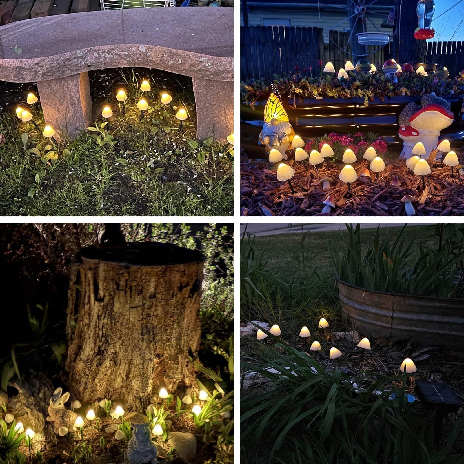 COZYMEOW Lampki Solarne 20 LED Grzybki Ozdoba Ogrodowa Wodoodporne — miniatura 2
