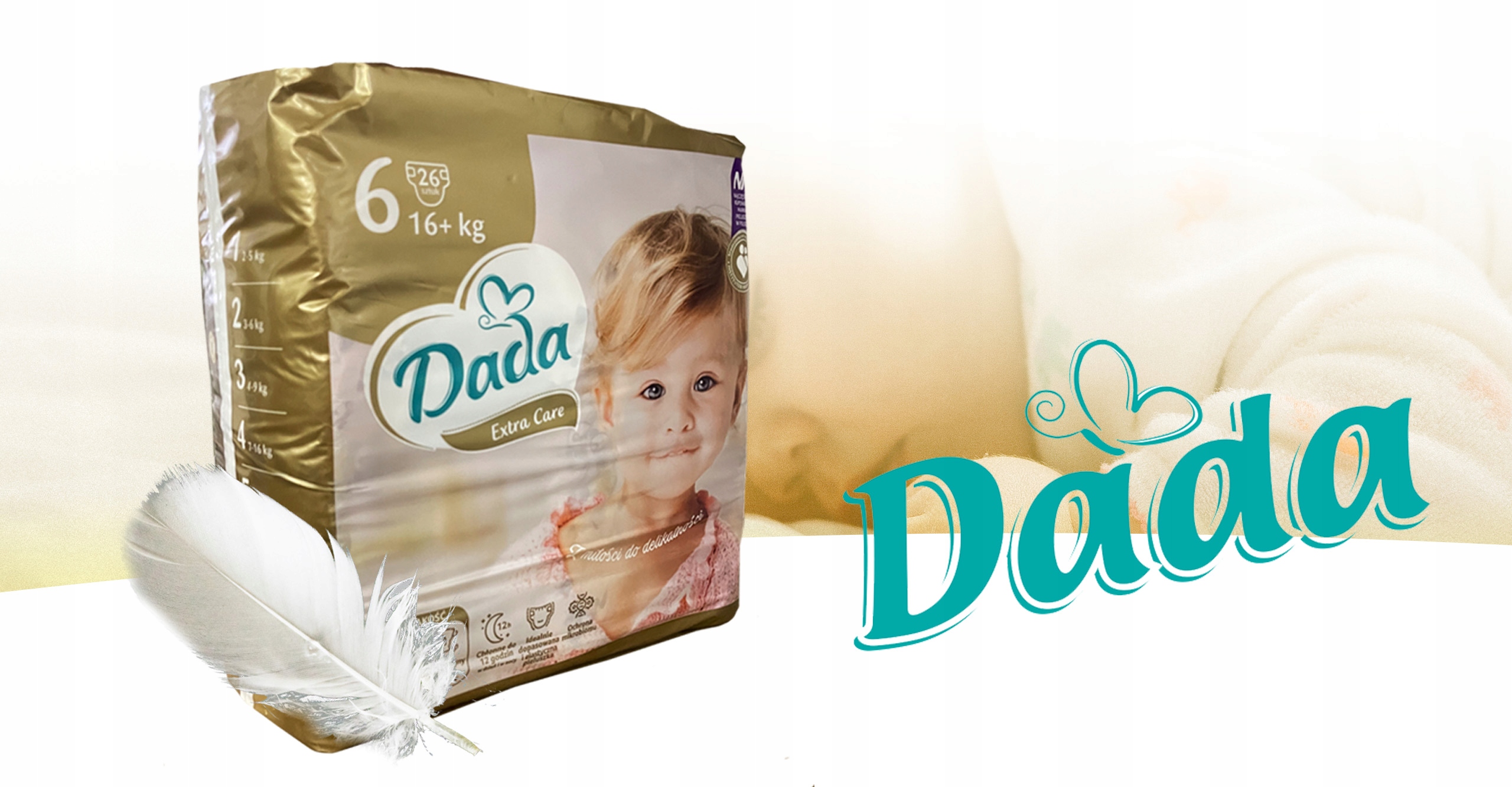 PIELUCHY PIELUSZKI DADA EXTRA CARE 6 LARGE 104SZT Marka Dada