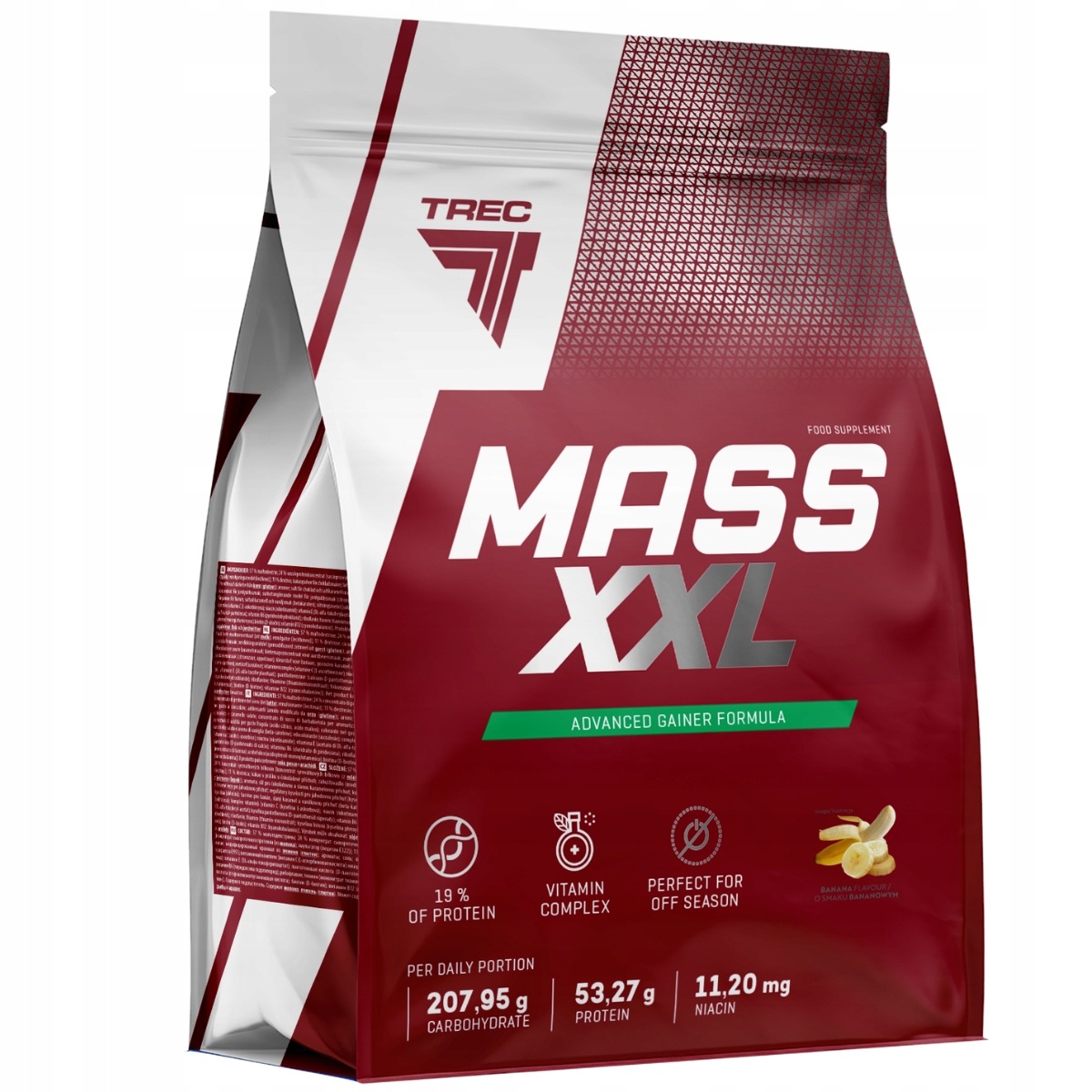 Trec Mass XXL 3000g Gain Bolic Mutant Solid Gainer Na Banánovou Hmotu