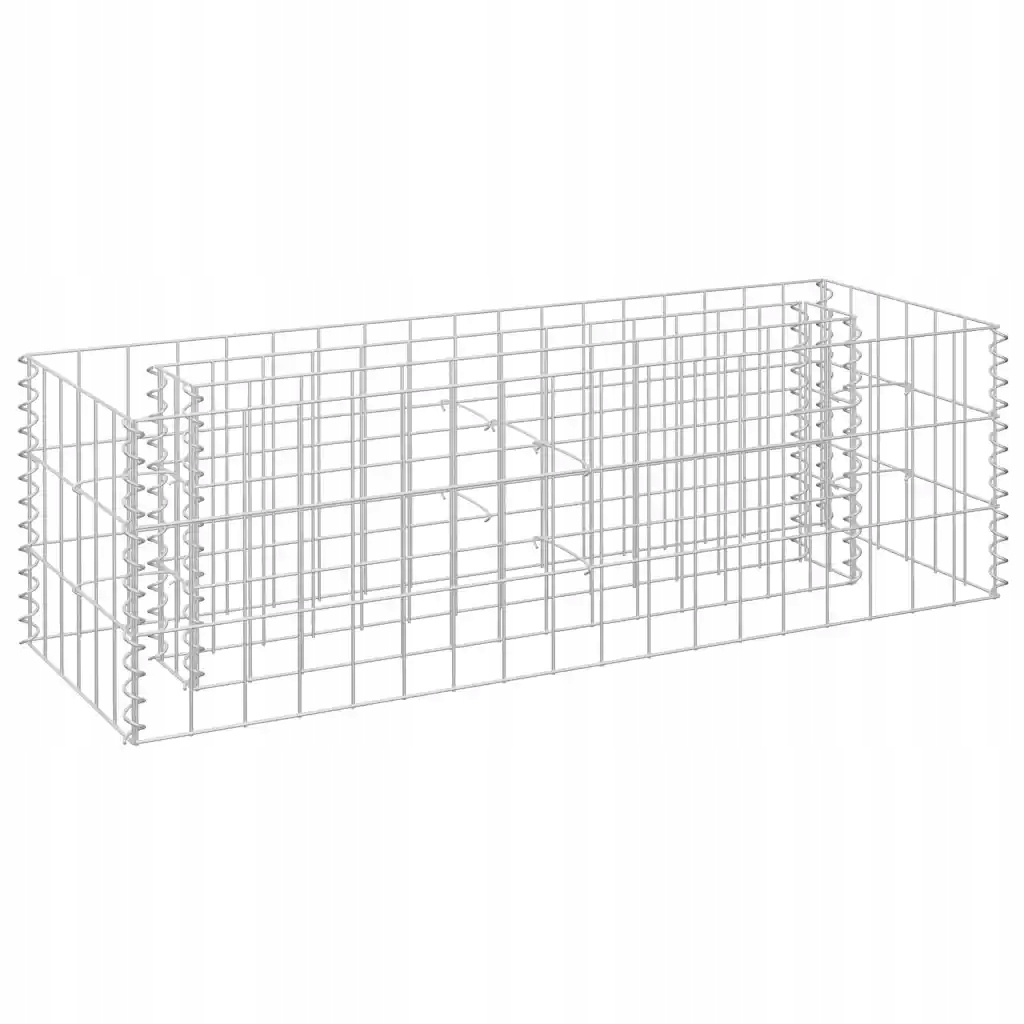 Gabionový květináč vyvýšený 90x30x30 cm Ocel pozinkovaná stříbrná