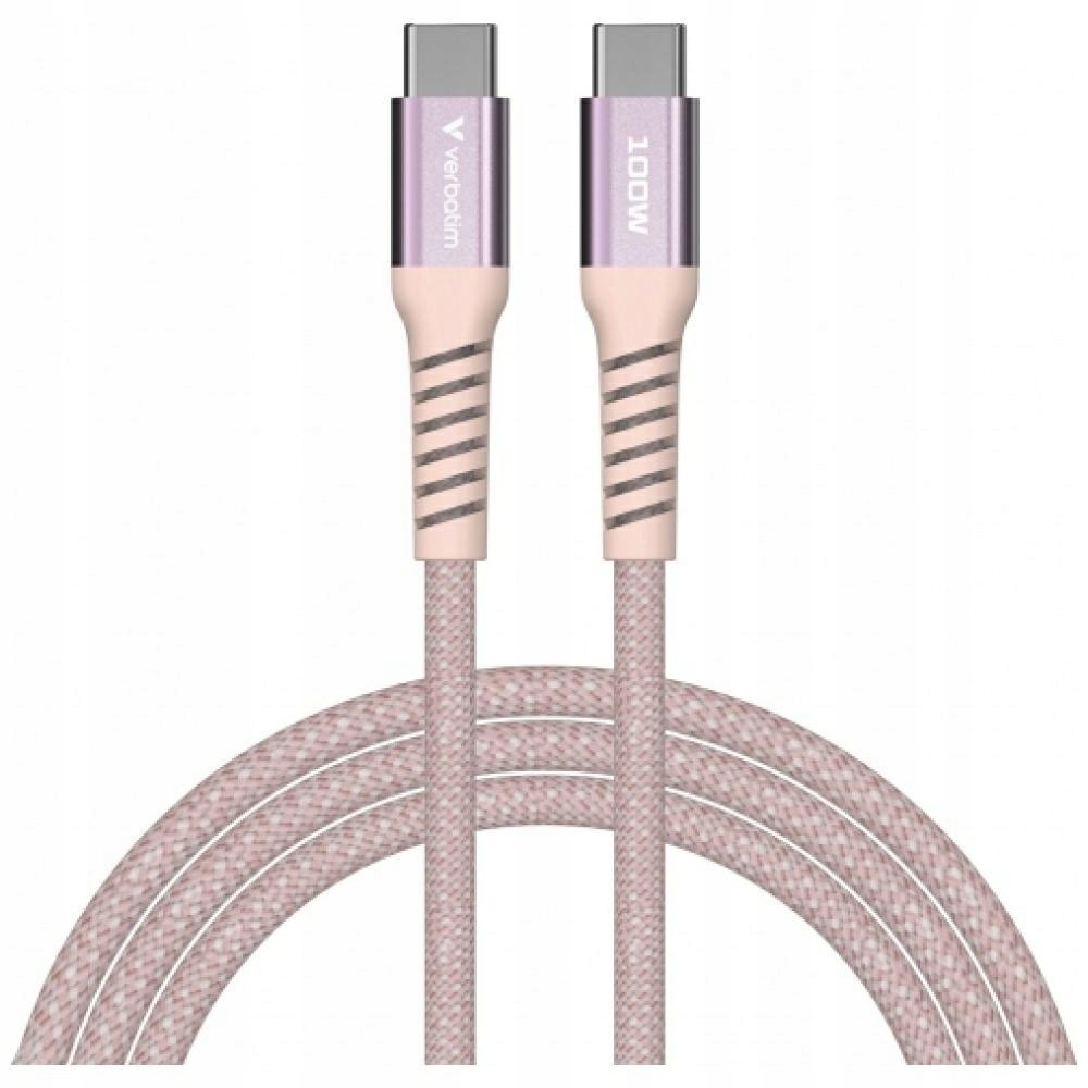 Kabel Verbatim Sync & Charge Usb-c do Usb-c 100W PD3.0/QC3.0 120cm różo