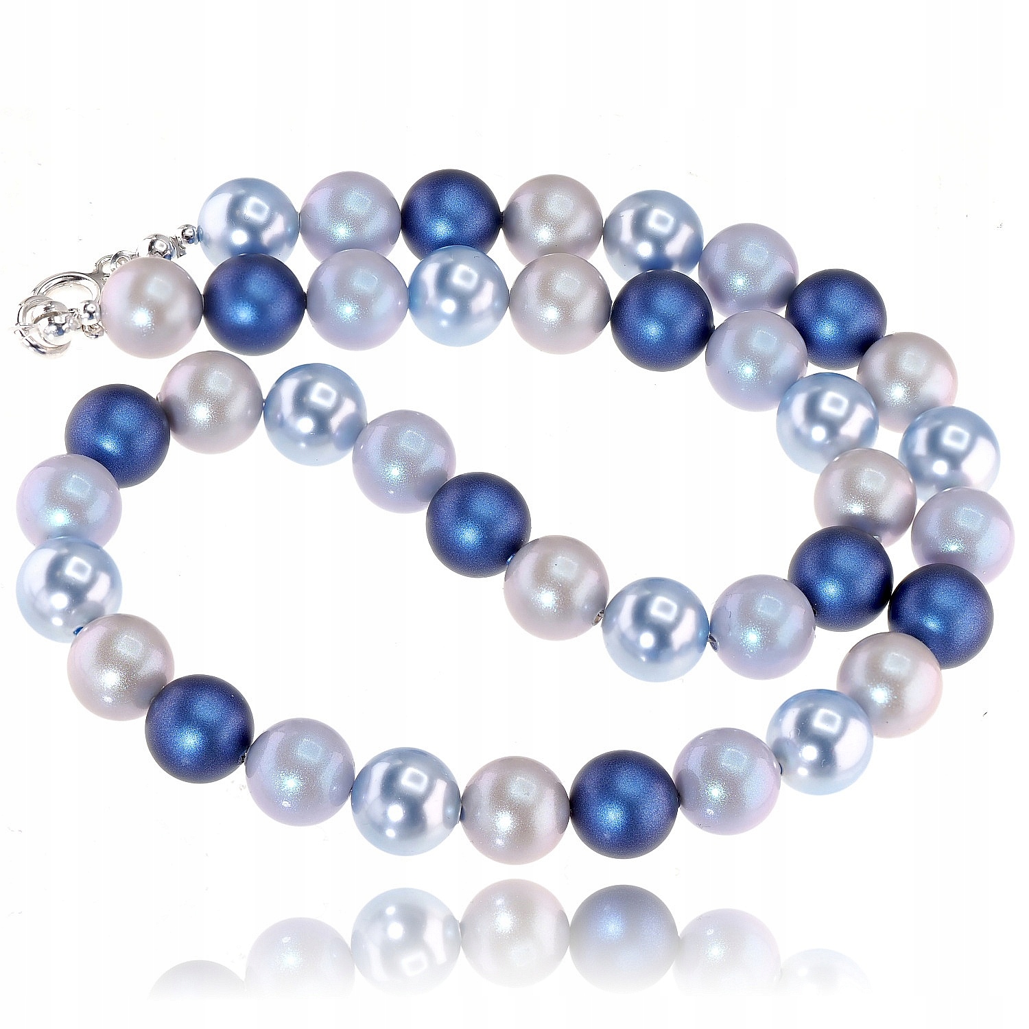 Originální krystaly Perly Náhrdelník Light Blue Stříbro Certifikát