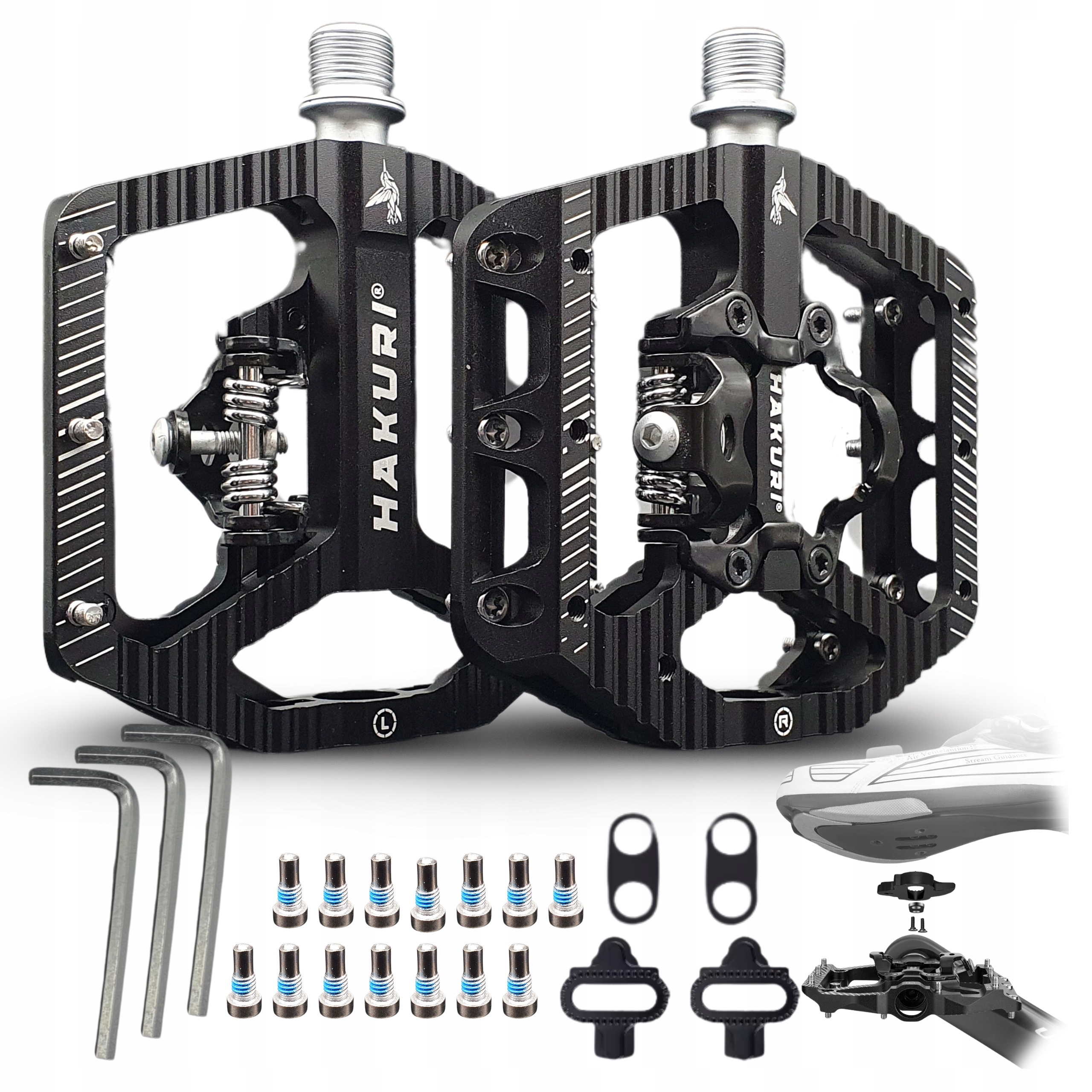 Pneumatické pedály Spd 2v1 pro lehké Mtb Dh Enduro, plošinové, zapínací, pedály pro kola, 2v1