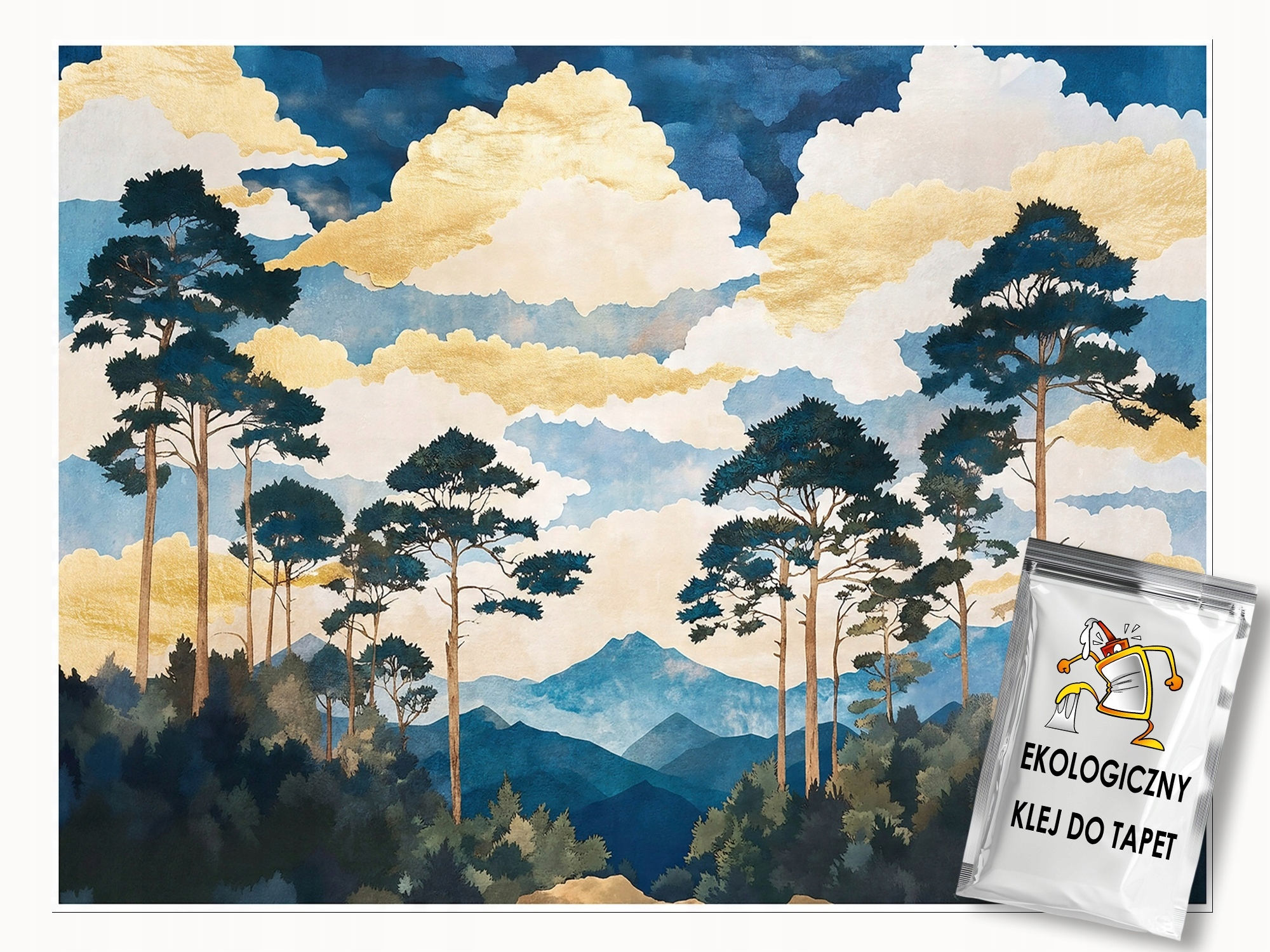 Fototapeta Stromy Modrý Les Krajina Na Zeď Ložnice Obývací Pokoj 350x250
