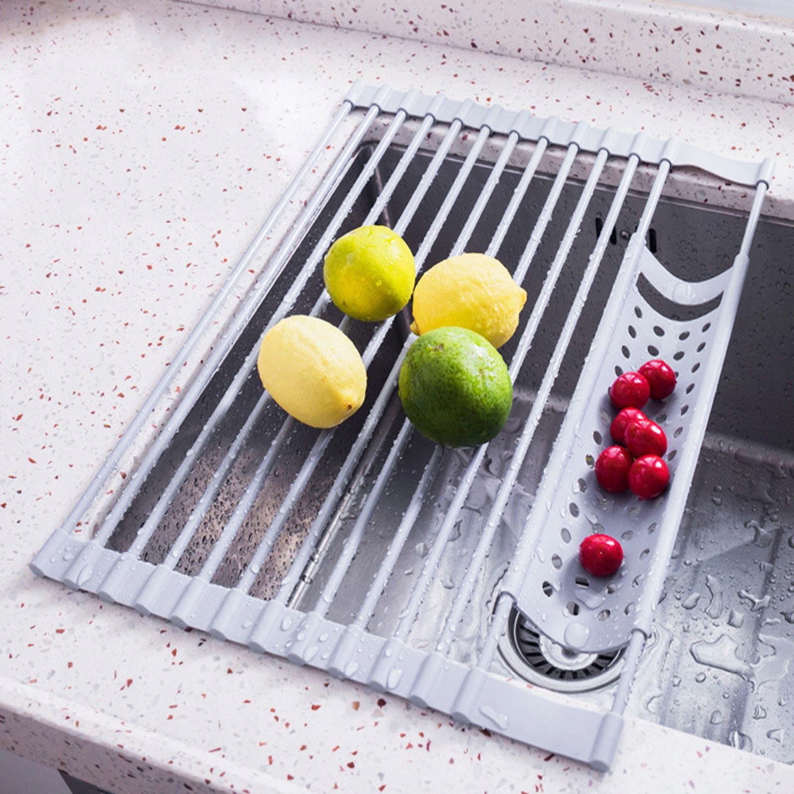 OCIEKACZ ZWIJANY SUSZARKA KRATKA DO NACZYŃ NA ZLEW SILIKON STAL NIERDZEWNA Kolor inny