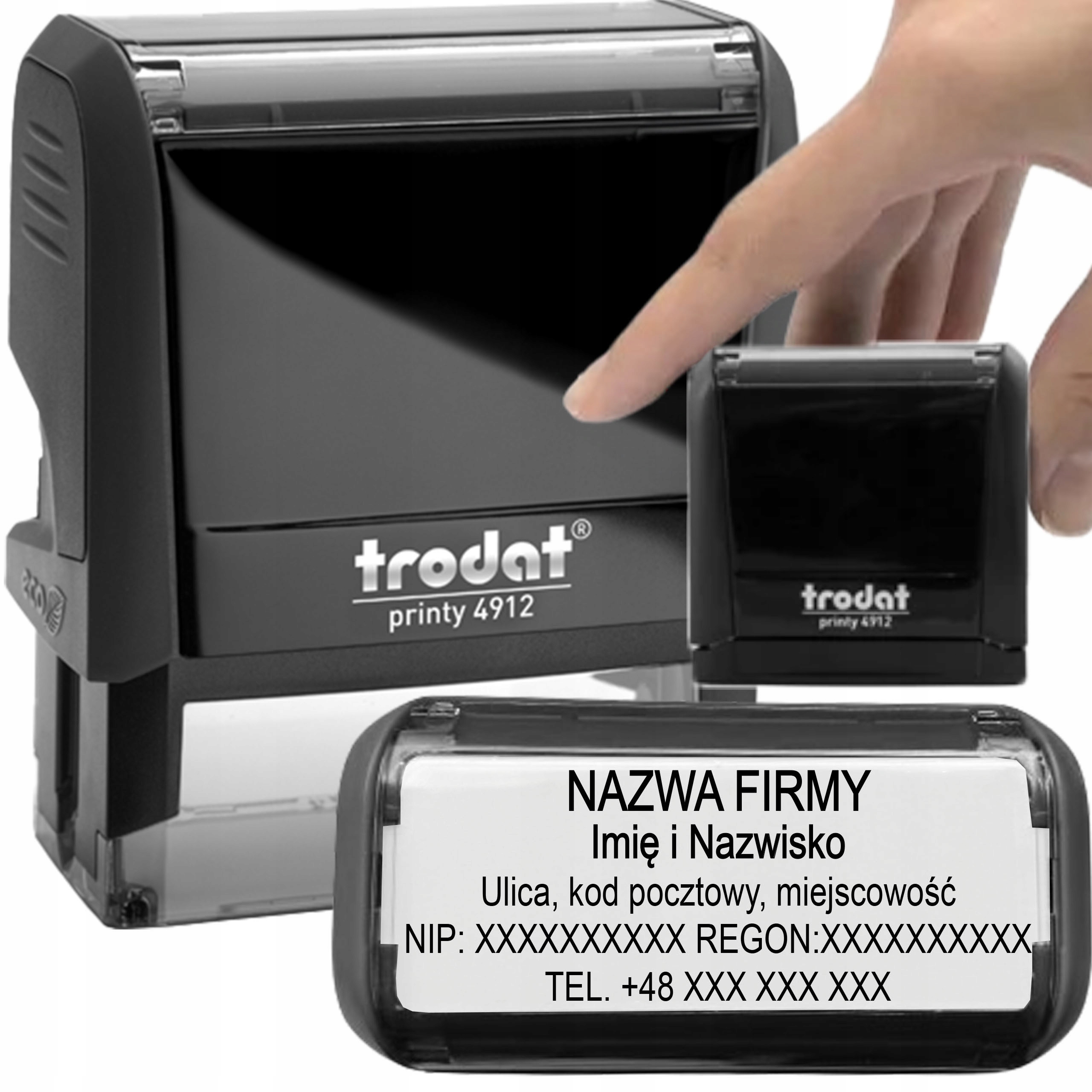 TRODAT РЕЗИНОВЫЙ ШТАМП 4912 ДЛЯ 6 ЛИНИЙ, ФИРМЕННЫЙ ОФИСНЫЙ ДИЗАЙН, ЛАСТИК