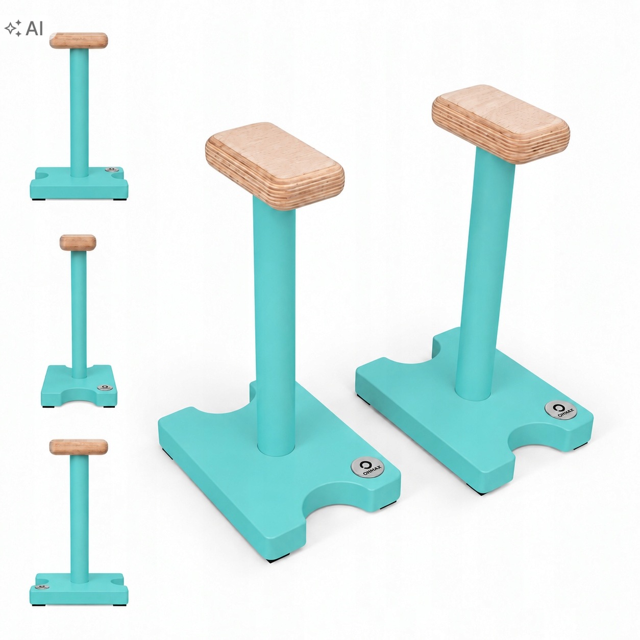Onmax Ruční stojan High – dřevěné akrobatické stojany Turquoise