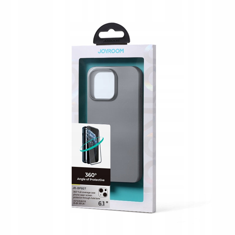 Joyroom 360 Full Case etui pokrowiec iPhone 13 szkło hartowane szary