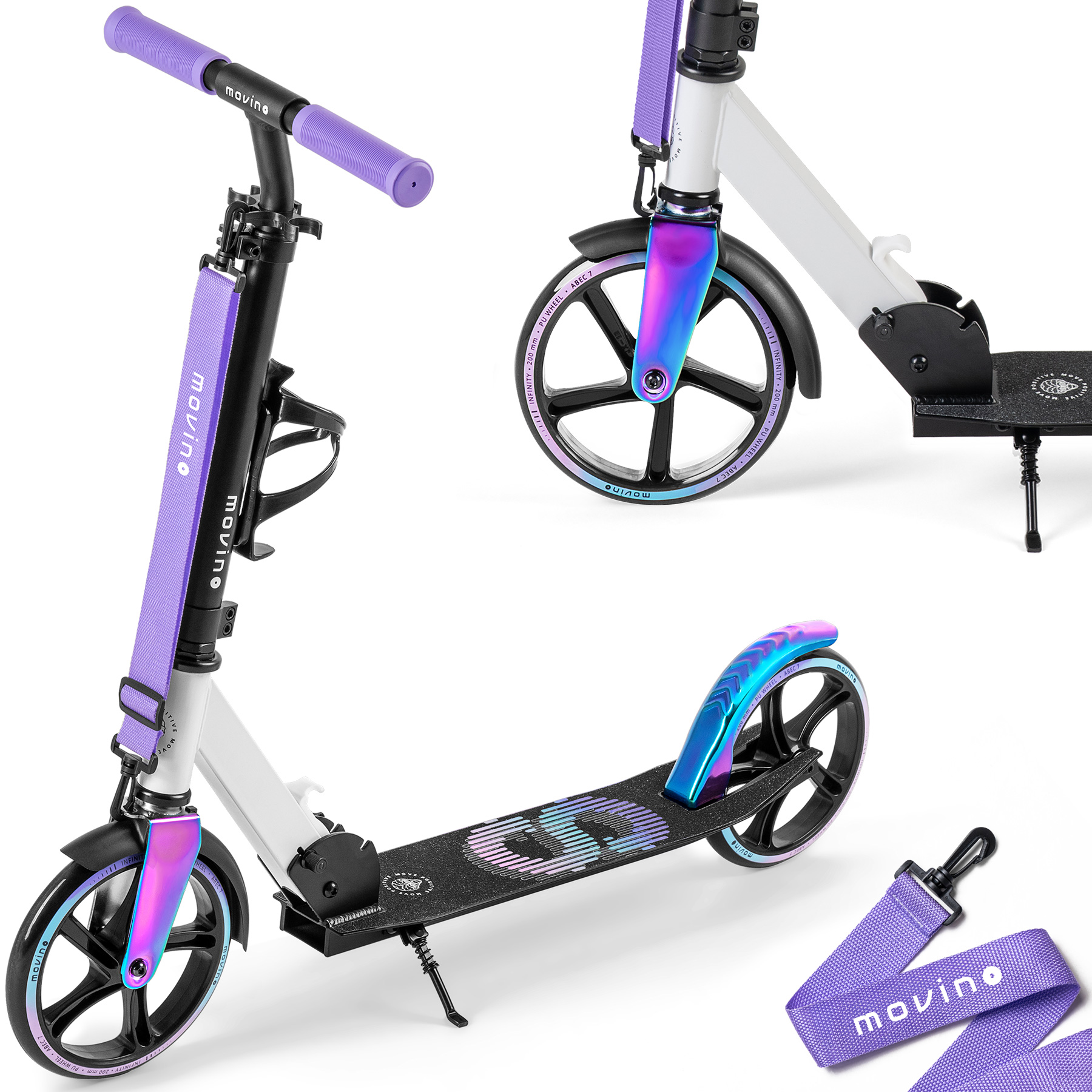 Hulajnoga miejska Movino Infinity neochrome dla dzieci składana duża