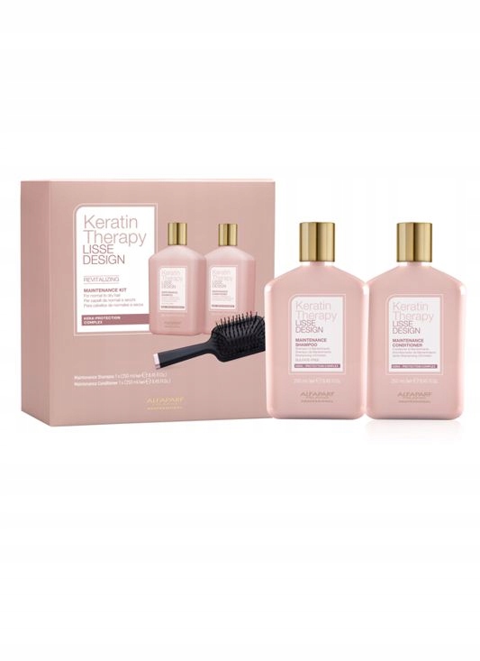 Alfaparf Keratin Therapy Lisse Design, šampon a kondicionér kartáč Bonus