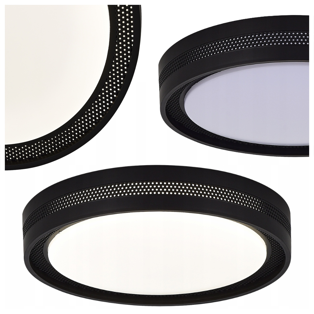 Stropná Lampa Stropné Svietidlo Ronda 40CM Čierna Led 25W Variabilná Farba Svetla Cct