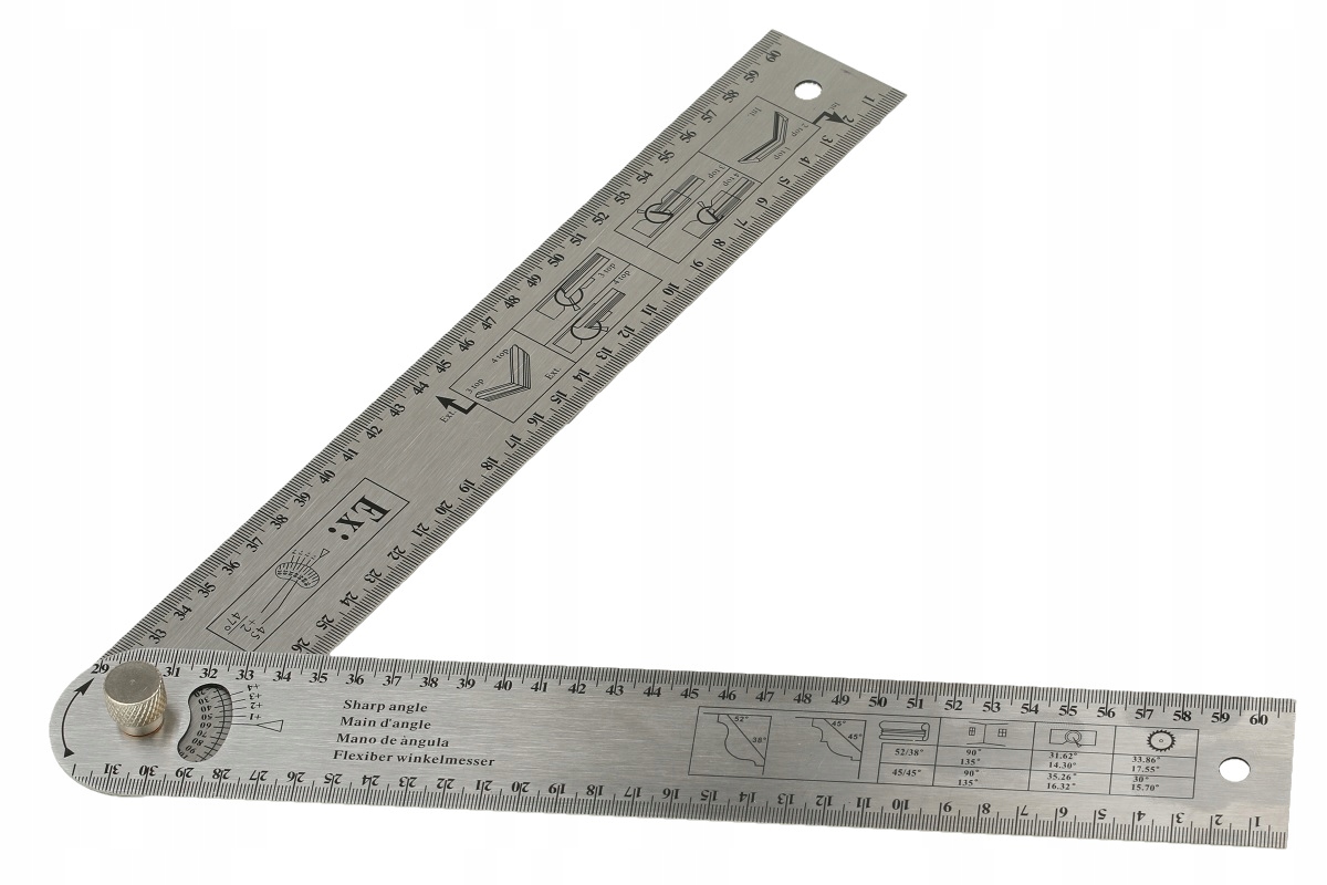 

Kątownik Kątomierz Nastawny Stolarski 600 mm