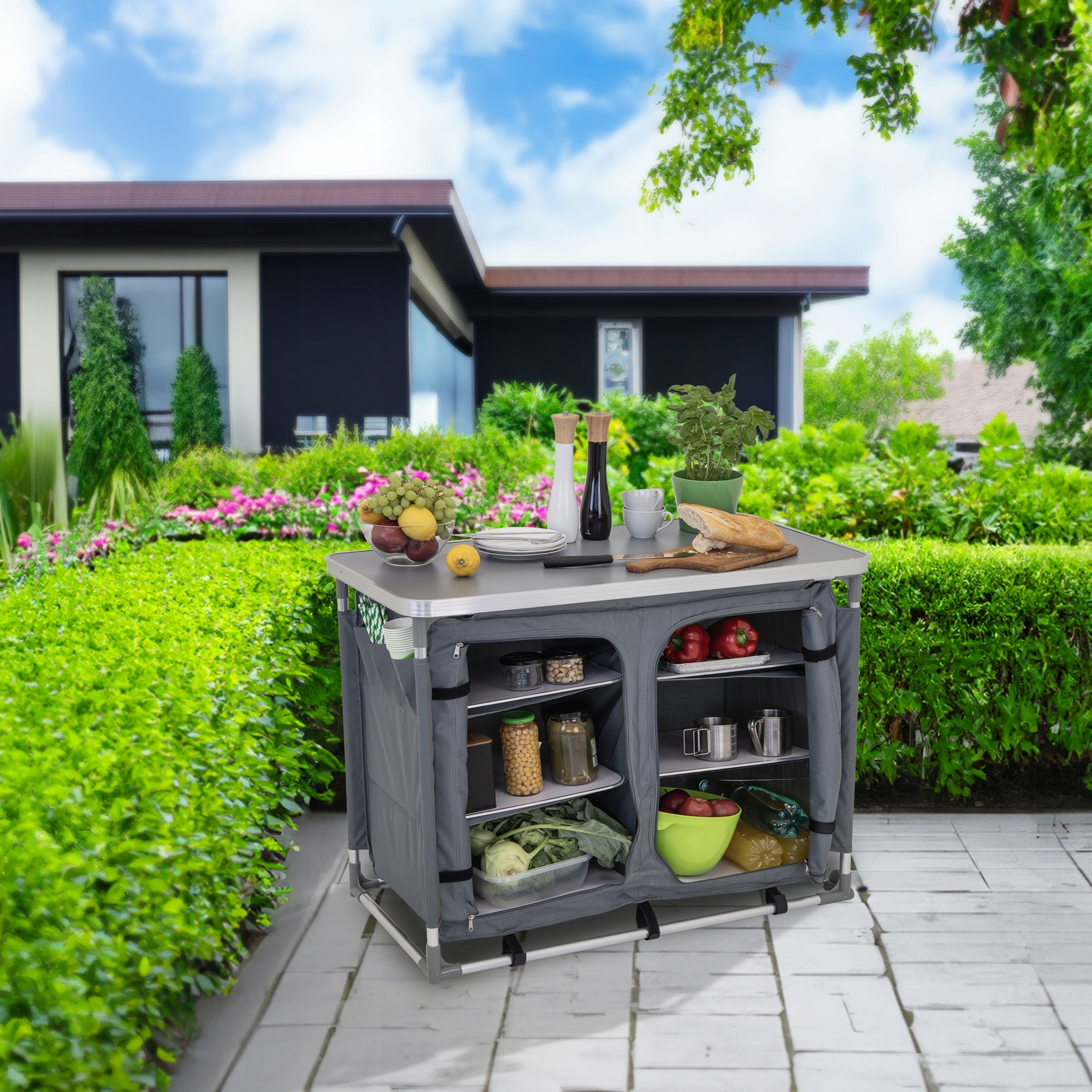 KUCHNIA TURYSTYCZNA SZAFKA stół składany ogrodowy torba KEMPINGOWY stolik, Kod producenta OM-317666