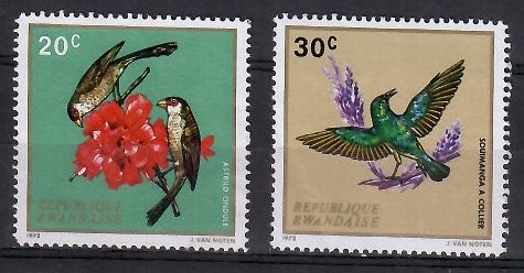 Rwanda 1972 Mi 500-501A Czyste **